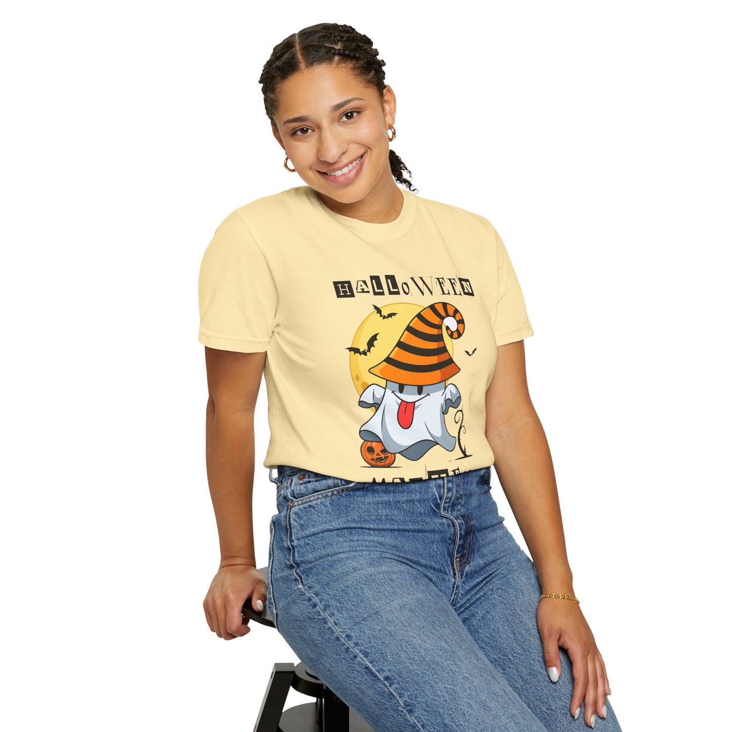 Halloween Madness Tee – Ghostly Grins Under Witchy Skies!