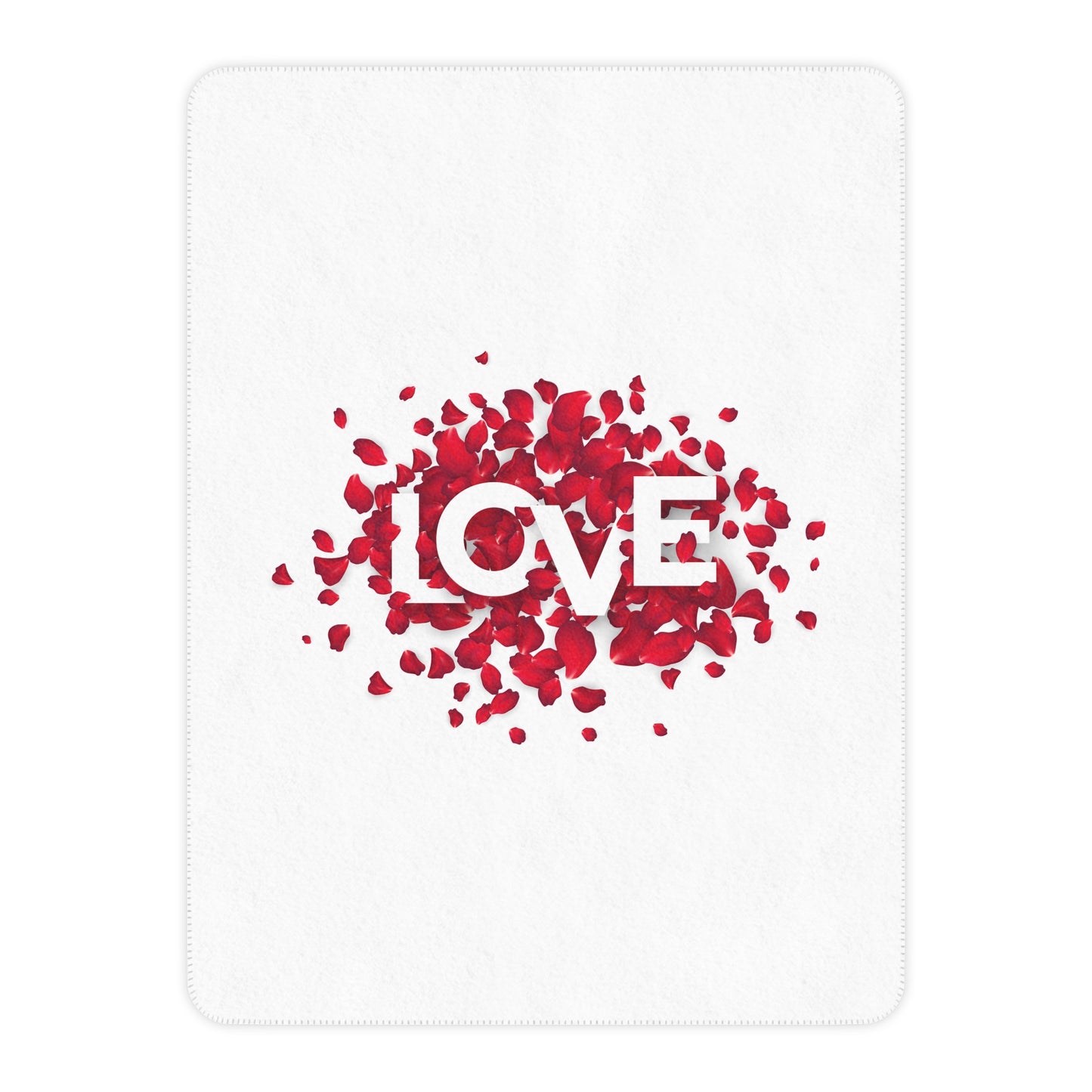 Love inside Heart made of Flower Tan Sherpa Blanket for Valentine Gift