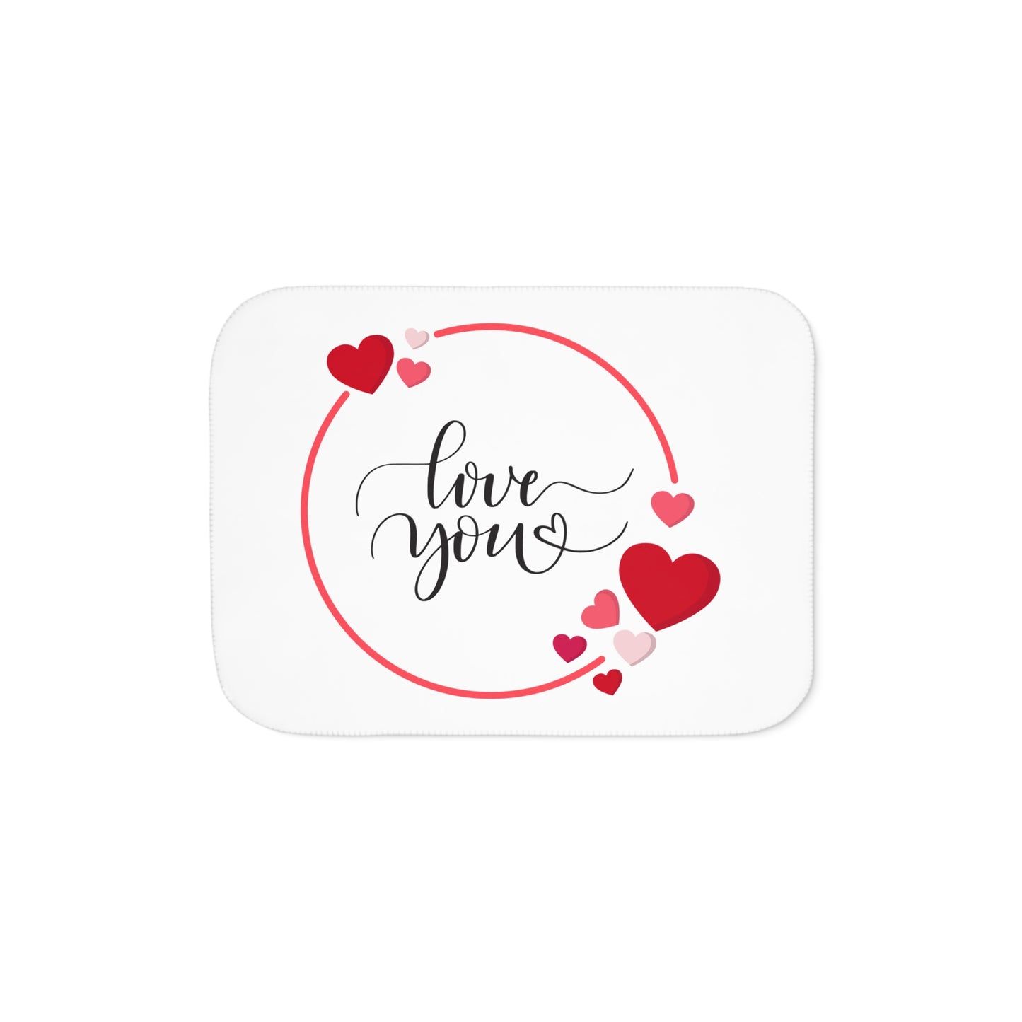 Love You with Flying Hearts Sherpa Blenket for Valentine Day