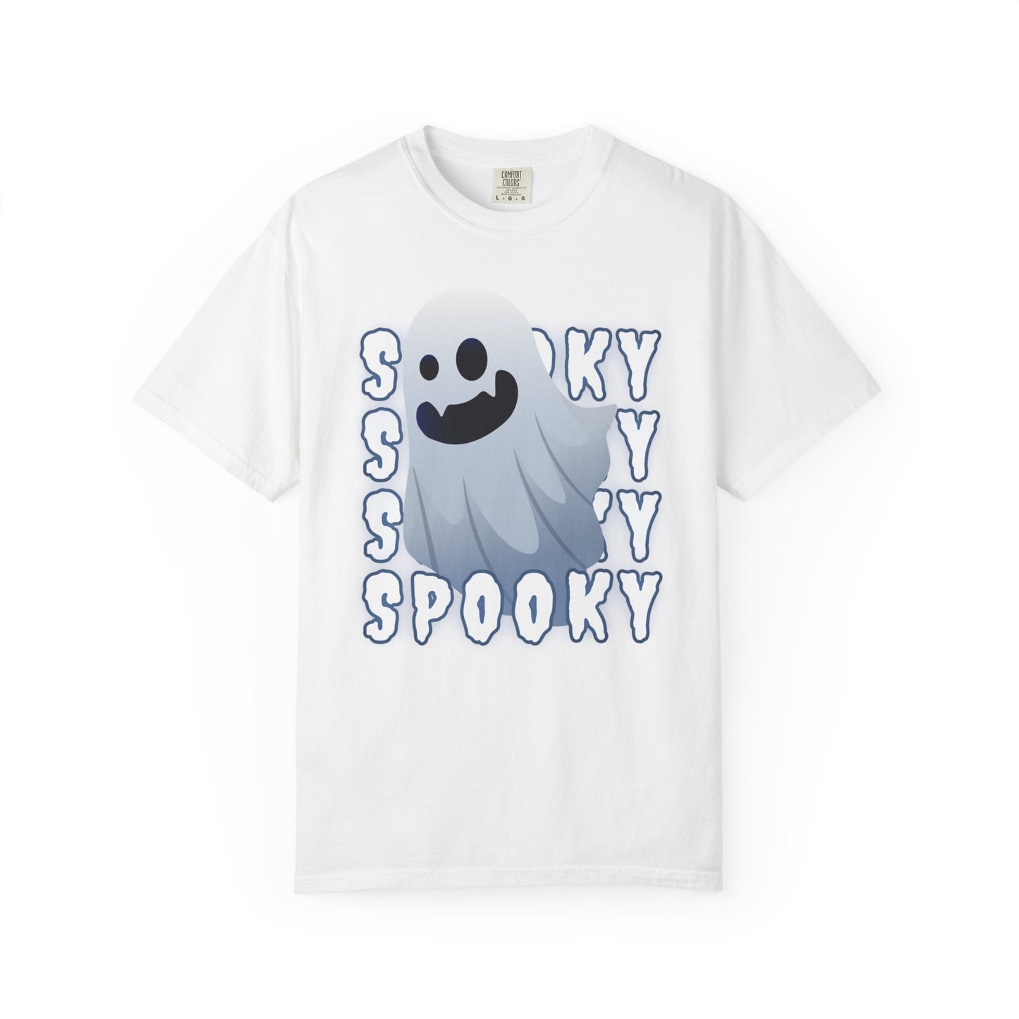 Spooky Stack Tee - Unisex Garment-Dyed T-shirt with Smiling Ghosts