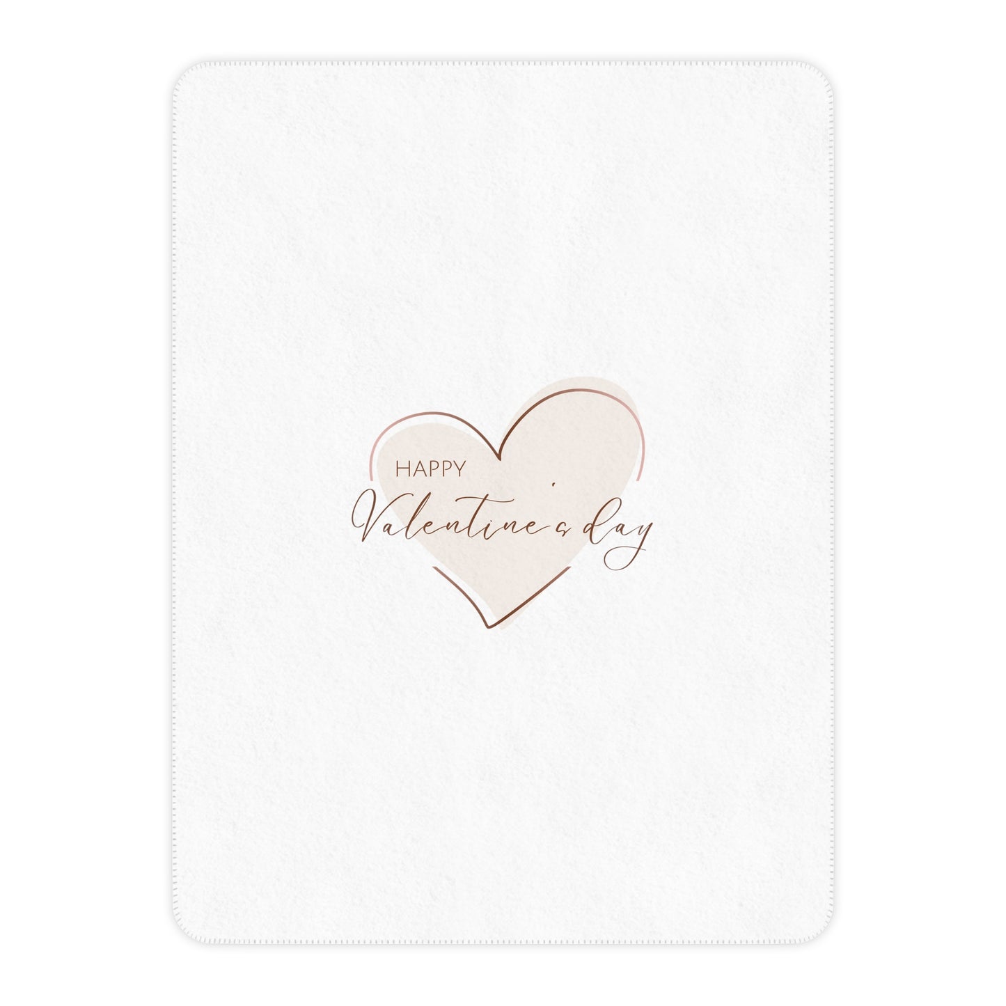 happy Valentine Inside Heart Printed Sherpa Blanket for Valentine Day
