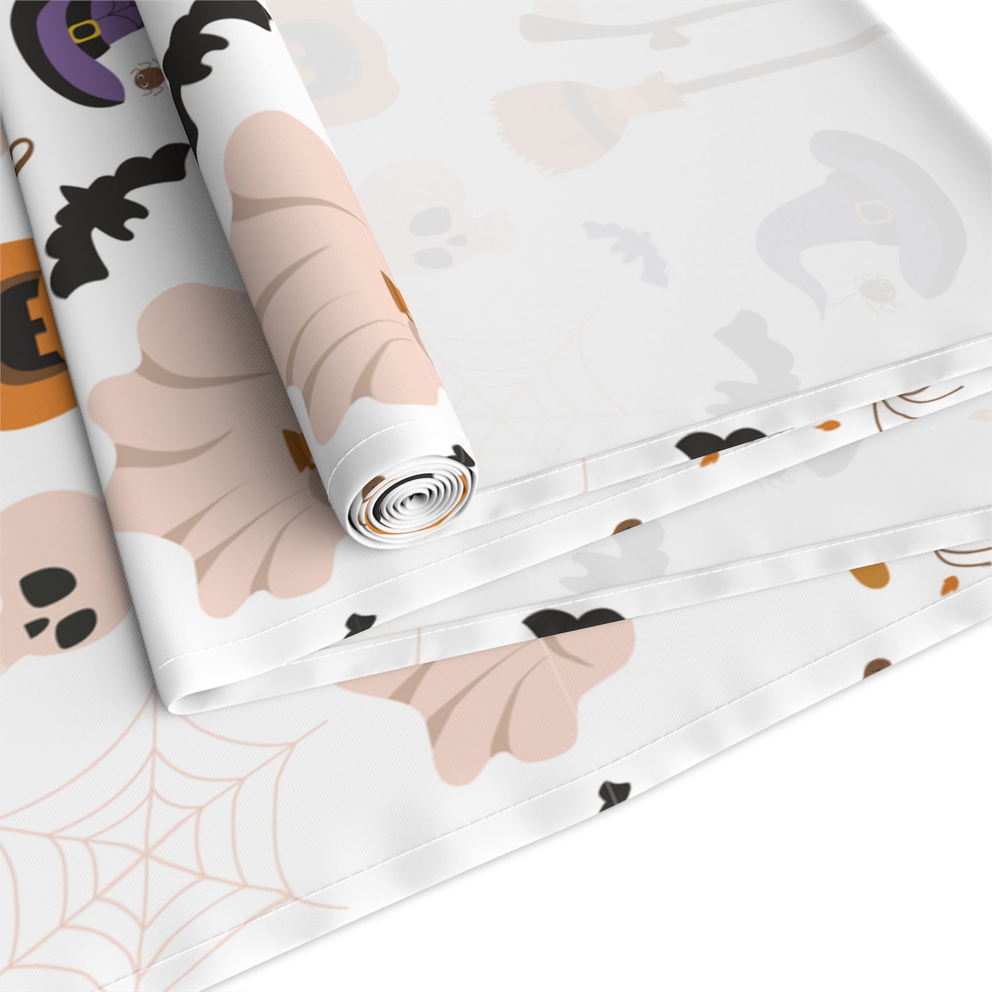 Halloween Icons & Boo! Table Runner – Festive Spooky Trick-or-Treat Decor