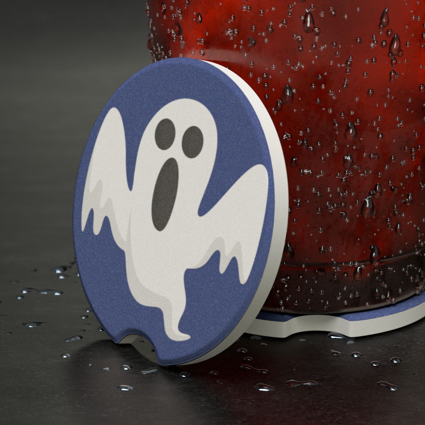 Car Coaster - Friendly Ghost Boo-tiful Halloween Design