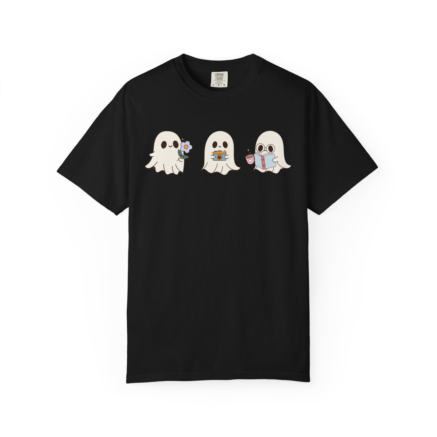 Cute Ghost Trio Halloween T-Shirt – Spooky Season Graphic Tee
