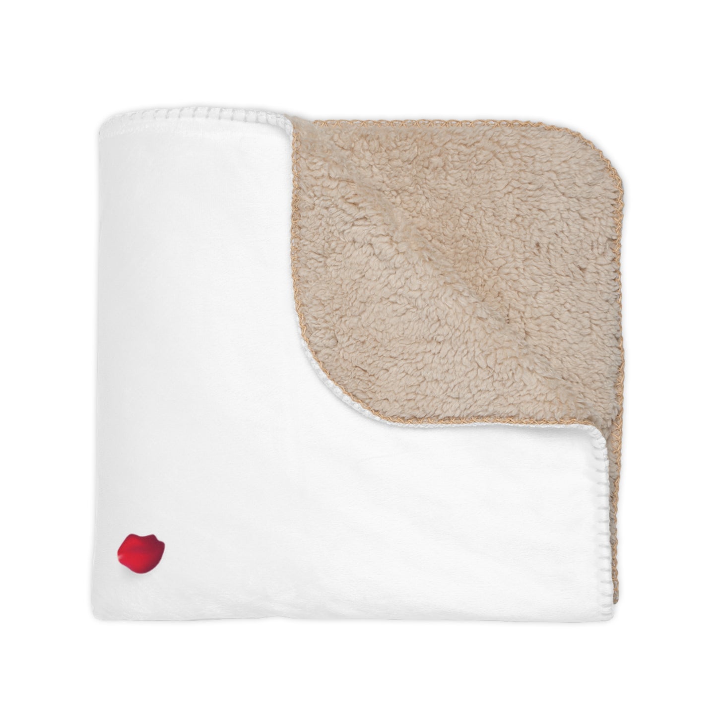 Love inside Heart made of Flower Tan Sherpa Blanket for Valentine Gift