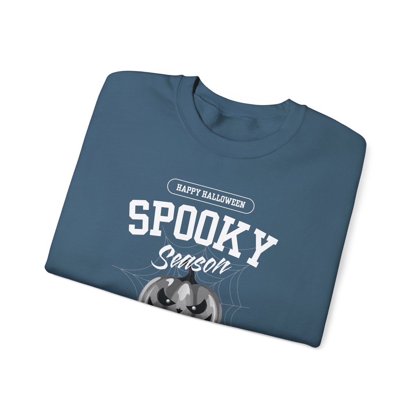 Spooky Season Halloween Sweatshirt – Creepy Cute Pumpkin Graphic Pullover for Fall