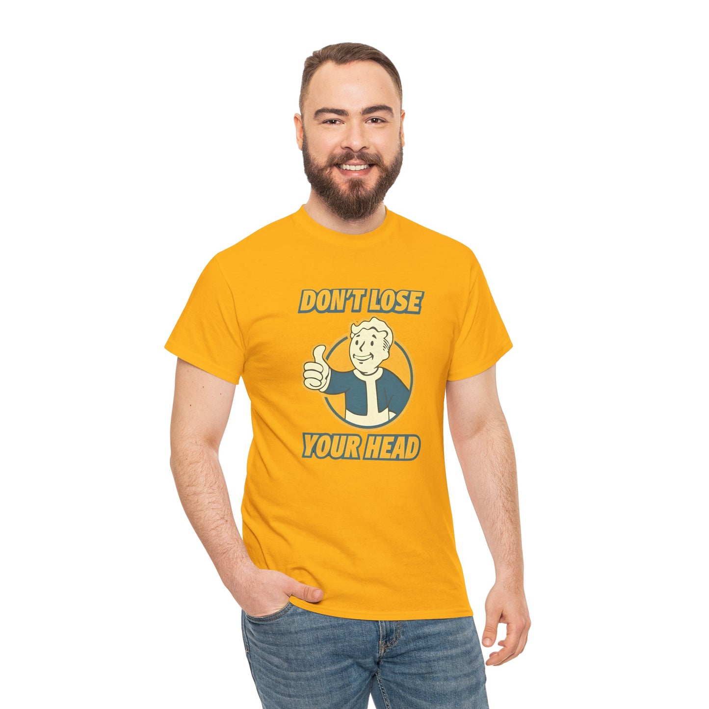 Fallout Vault Boy T-Shirt – “Don’t Lose Your Head” Graphic Tee, Gamer Shirt