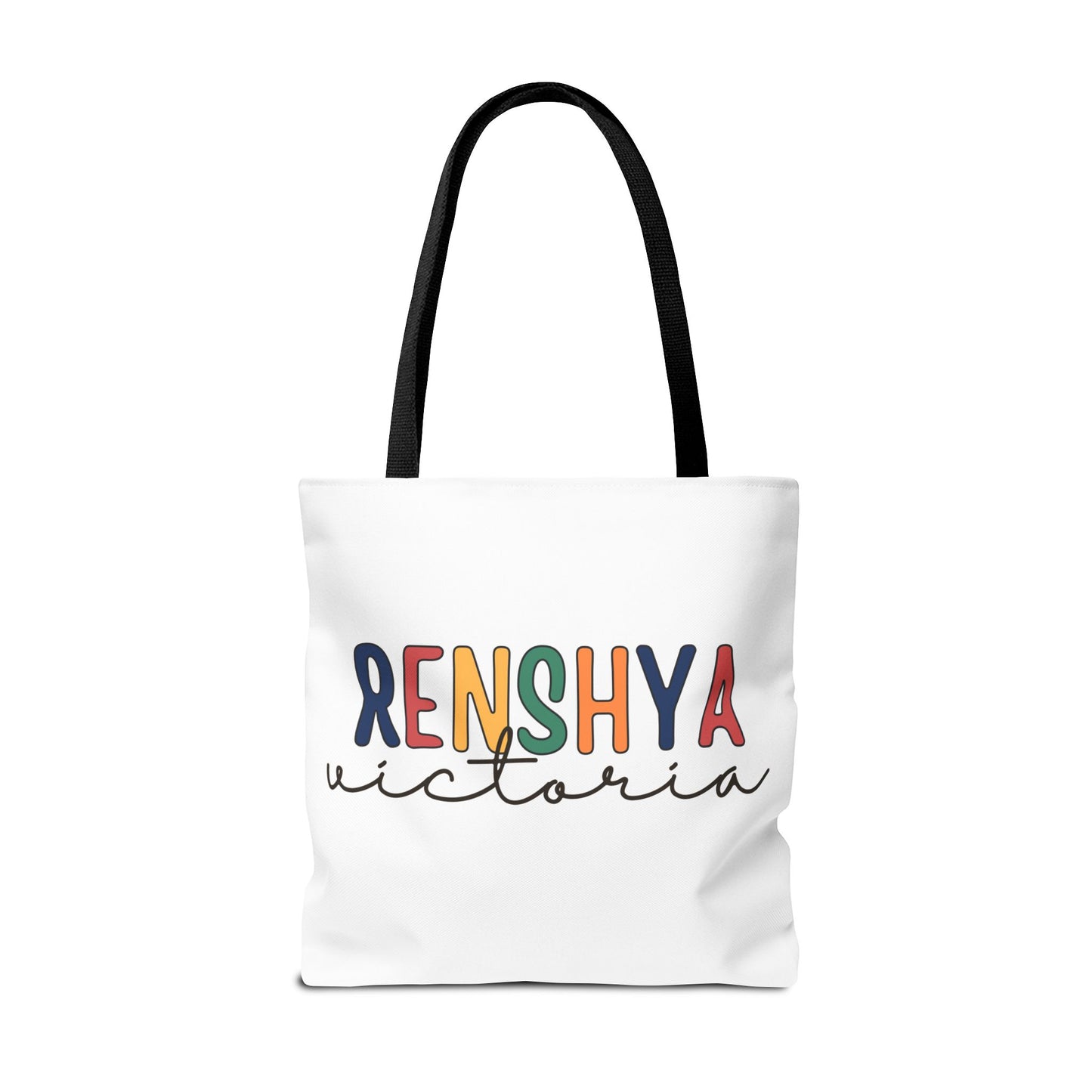 Personalized Name Tote Bag – Colorful Custom Design with Script Font