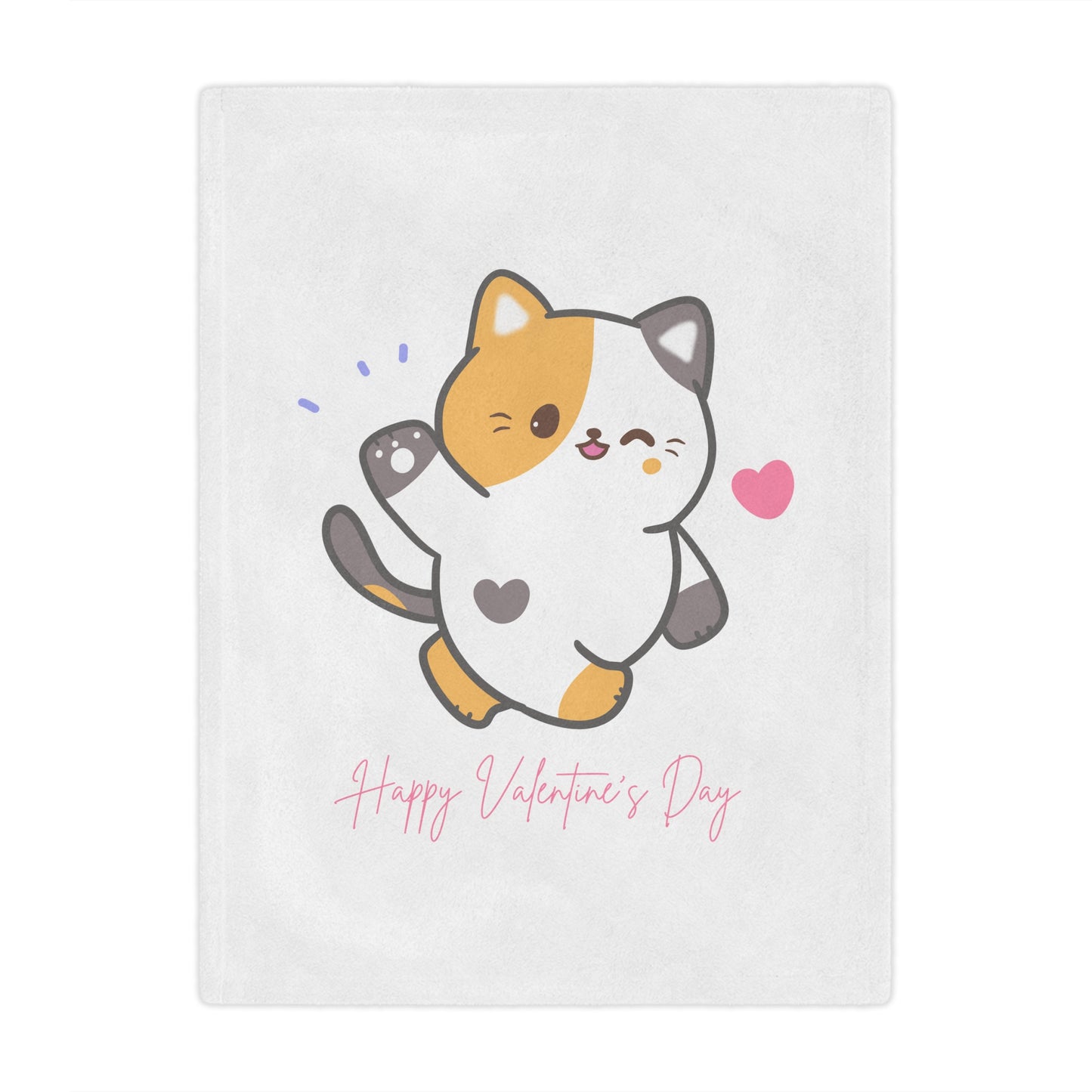 Happy Valentine Day Velveteen Minky Blanket