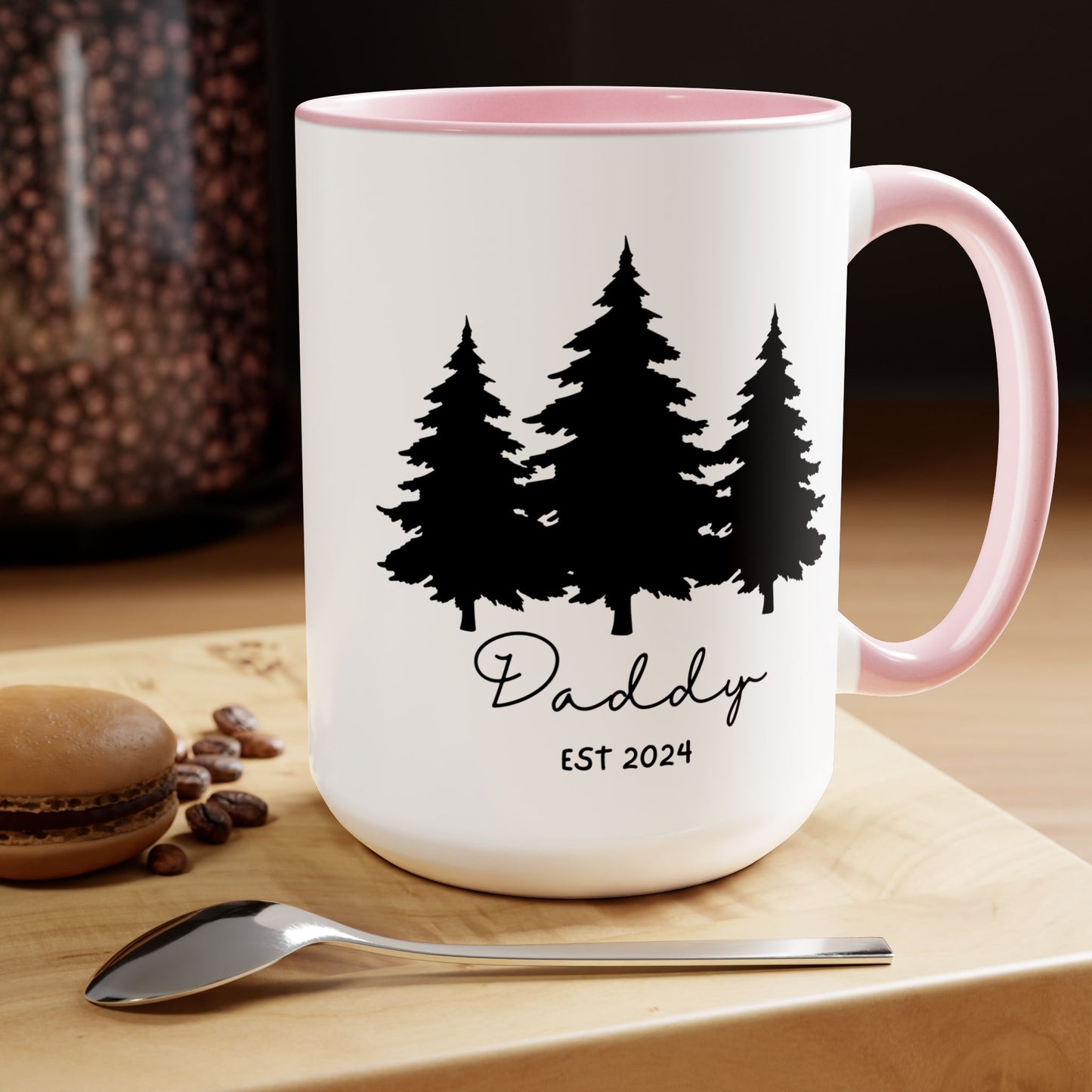 Daddy EST. 2024 Ceramic Coffee Mug – Personalized First-Time Dad Gift, 15oz