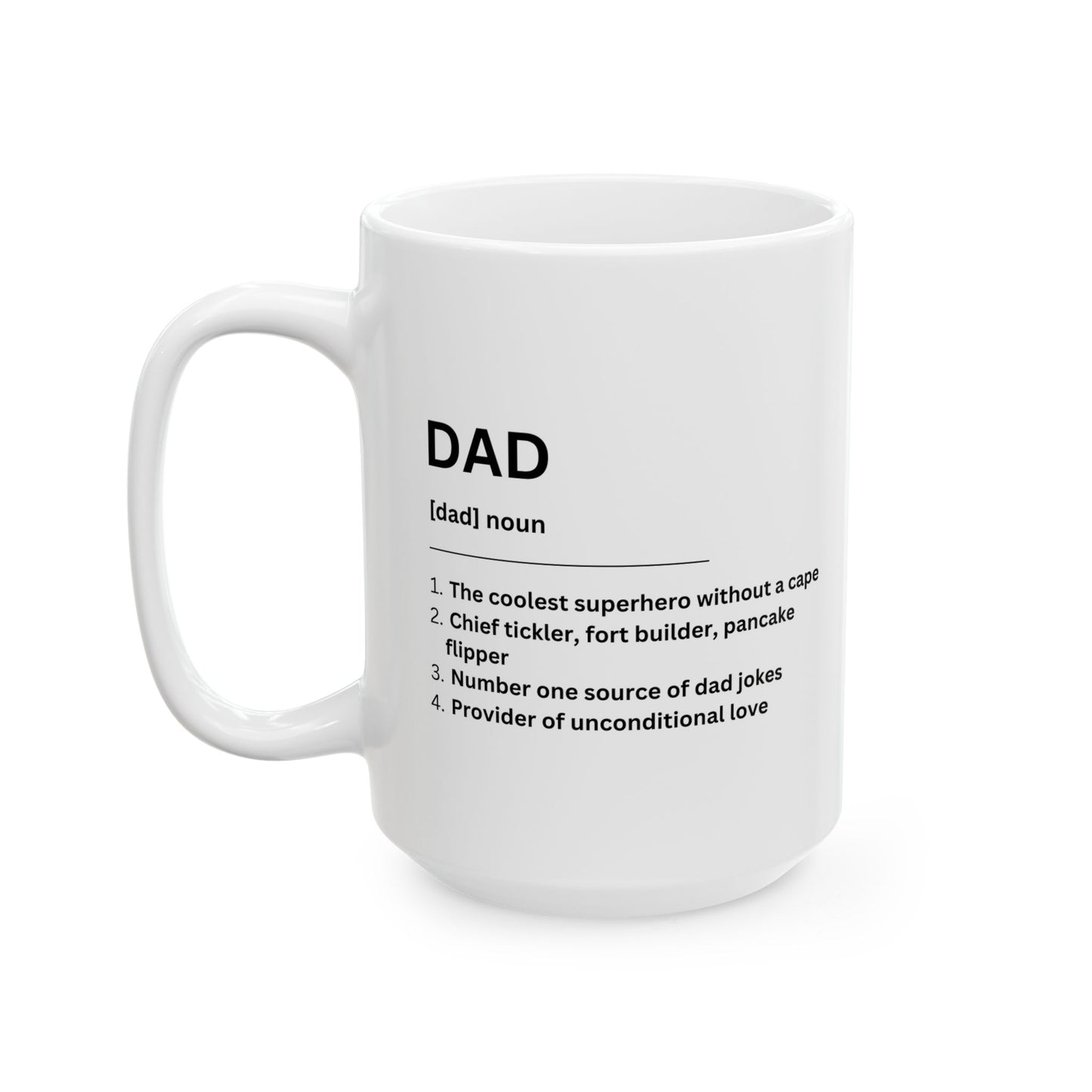 Dad Dictionary Ceramic Coffee Mug – Funny & Heartfelt Father’s Day Gift, 11oz & 15oz