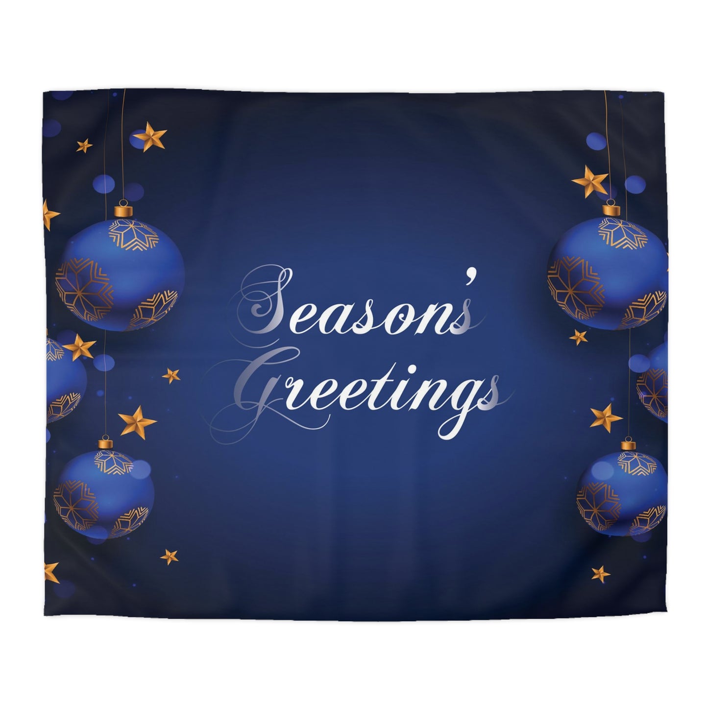 Seasons Greetings Microfiber Duvet Cover for Chirtsmas Gift, Dark Blue