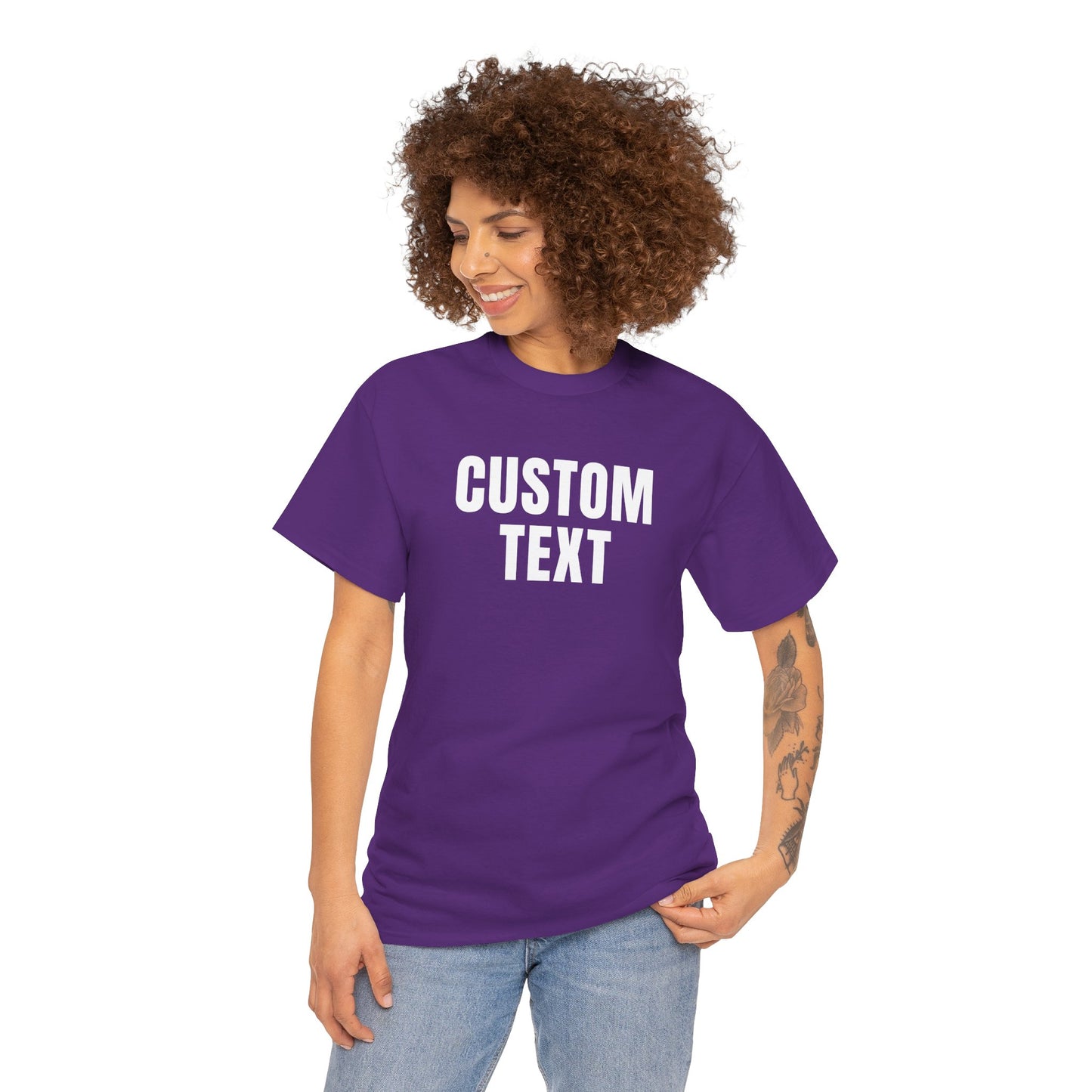 Custom Text T-Shirt – Personalized White Lettering Tee for Men & Women