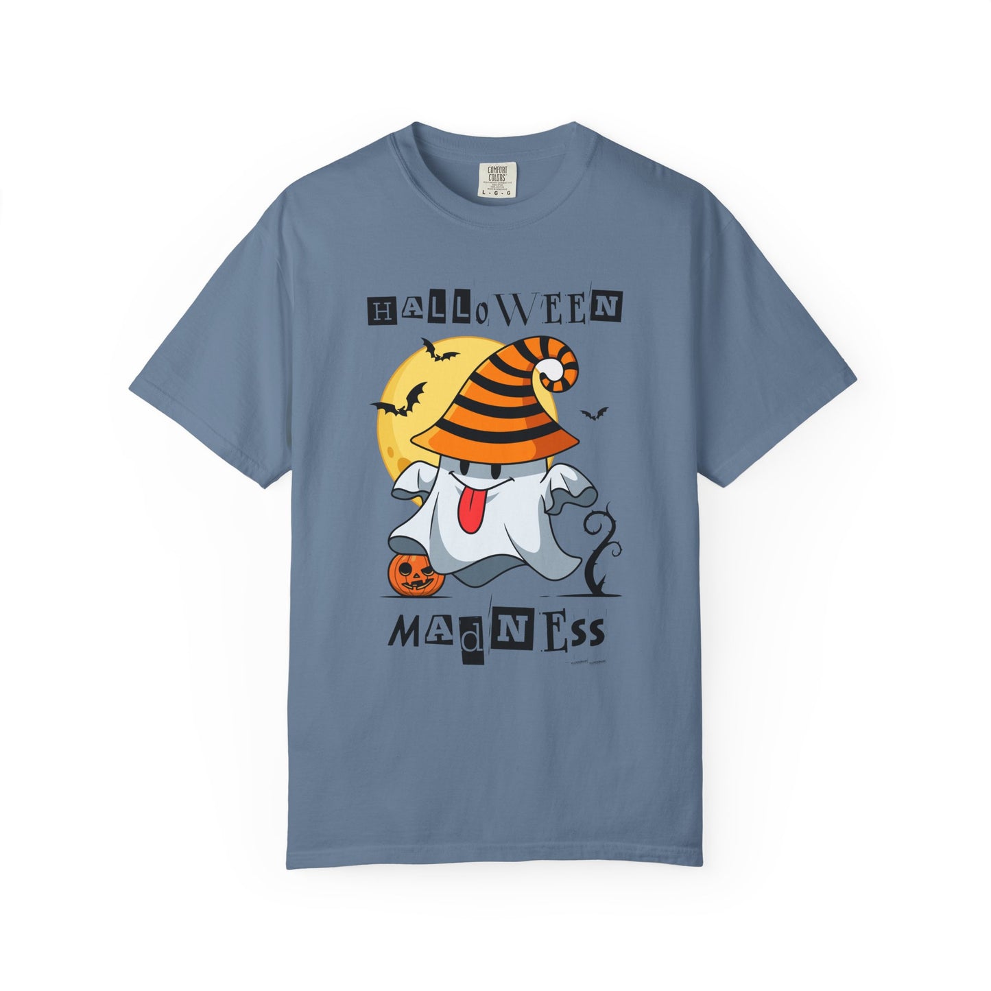Halloween Madness Tee – Ghostly Grins Under Witchy Skies!
