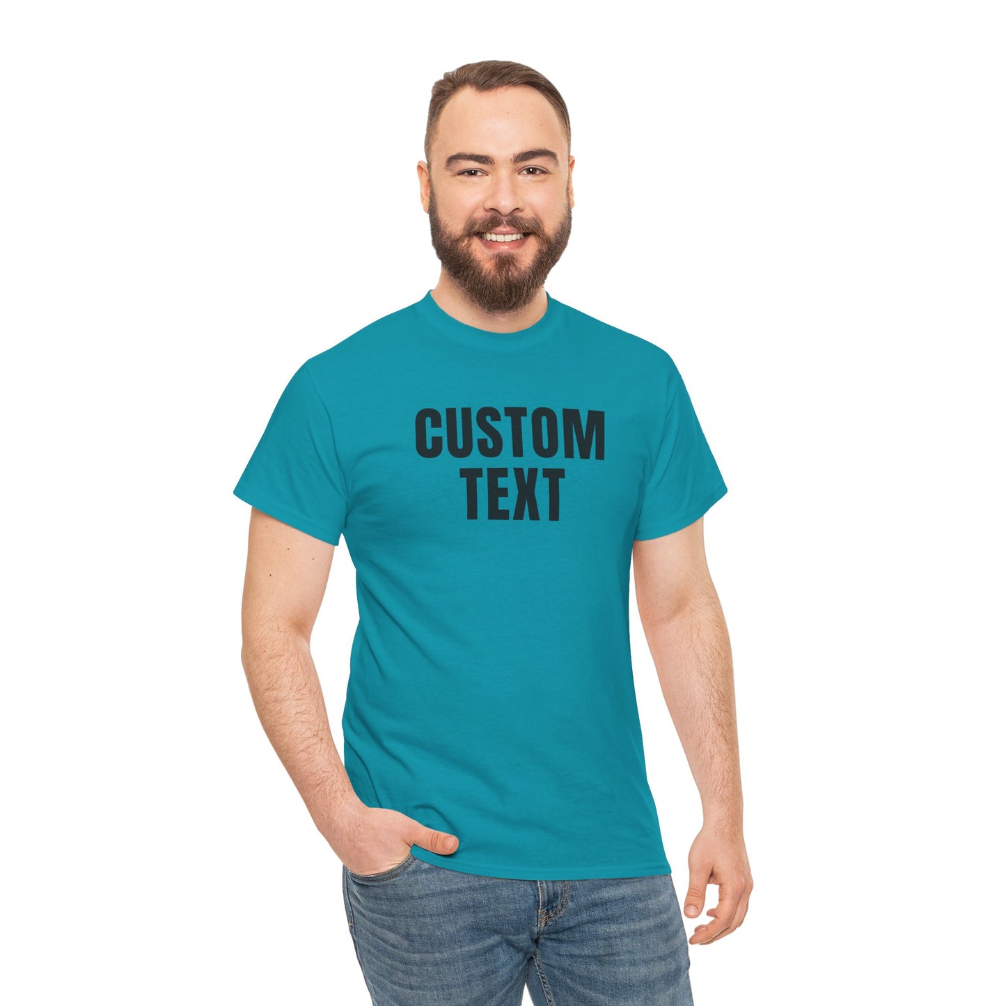 Custom Text T-Shirt – Personalized White Lettering Tee for Men & Women