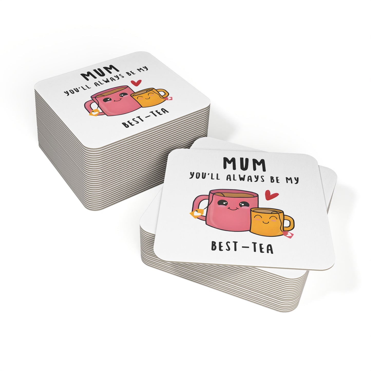 Square Coaster – “Best-Tea” Mug Illustration – Mother’s Day Gift