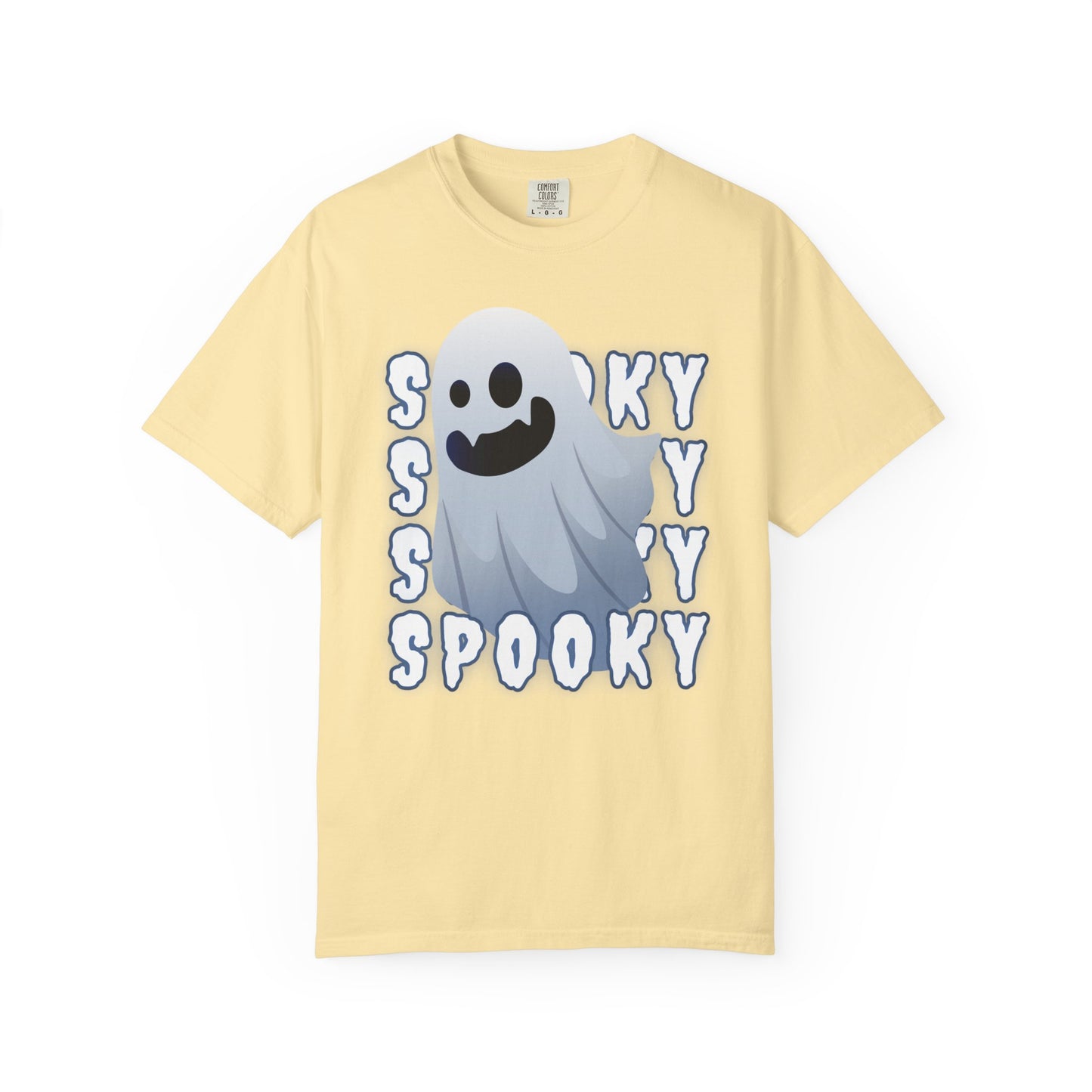 Spooky Stack Tee - Unisex Garment-Dyed T-shirt with Smiling Ghosts