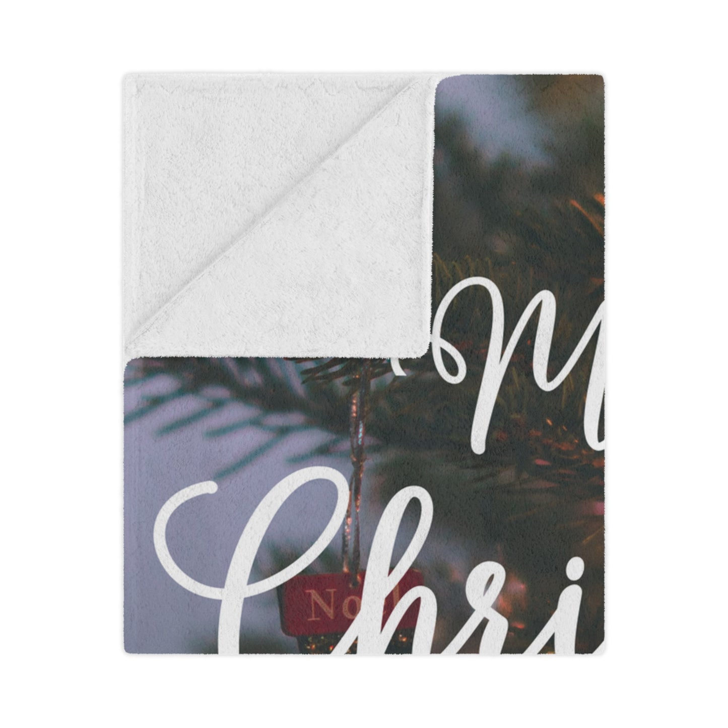 Merry Christmas with Ornament Printed Minky Blanket