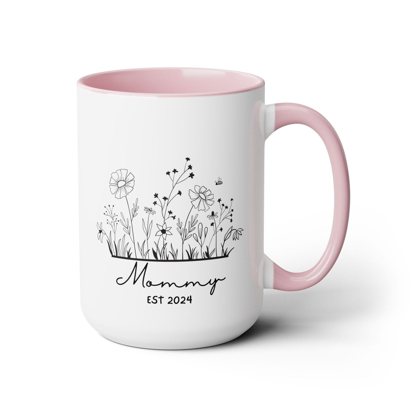 Mommy EST Ceramic Coffee Mug – Personalized Mom Gift, 15oz