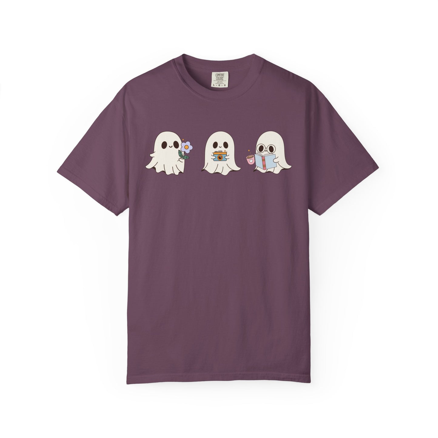 Cute Ghost Trio Halloween T-Shirt – Spooky Season Graphic Tee