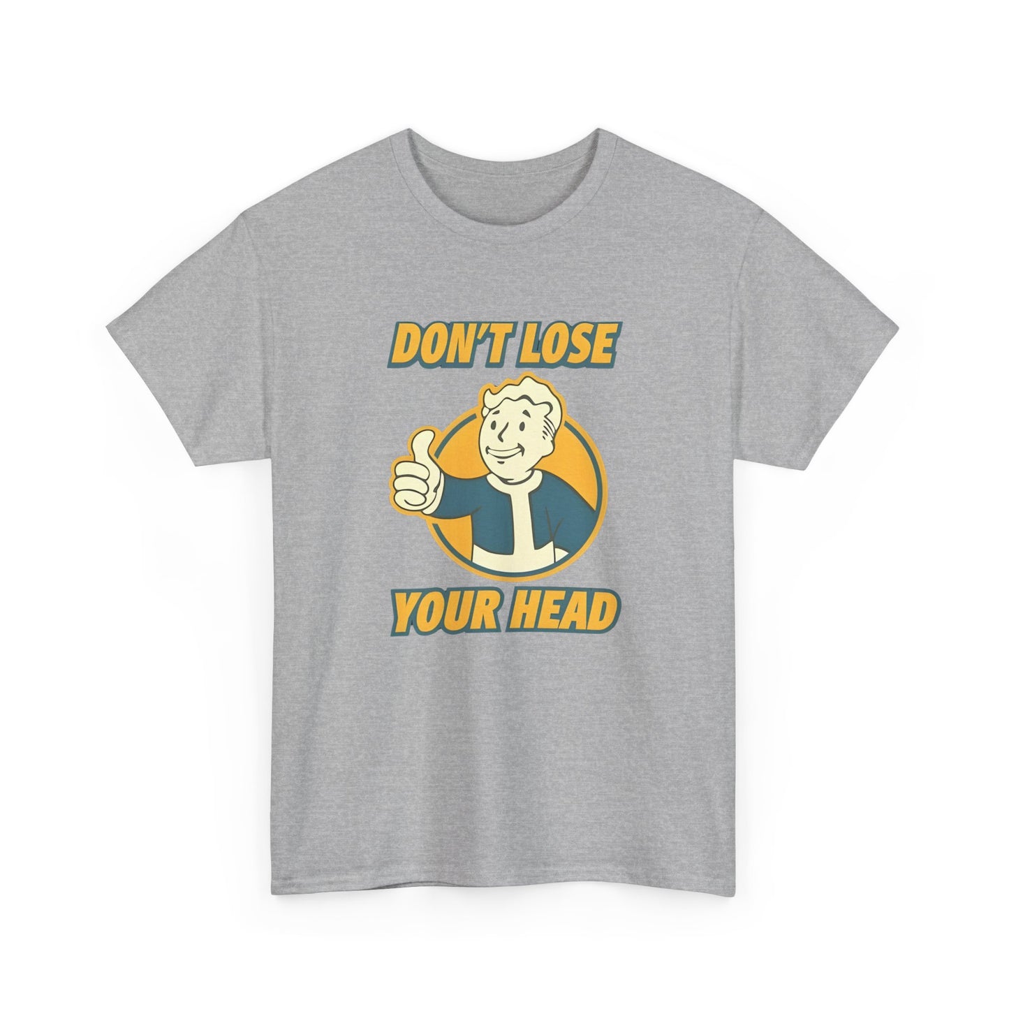 Fallout Vault Boy T-Shirt – “Don’t Lose Your Head” Graphic Tee, Gamer Shirt