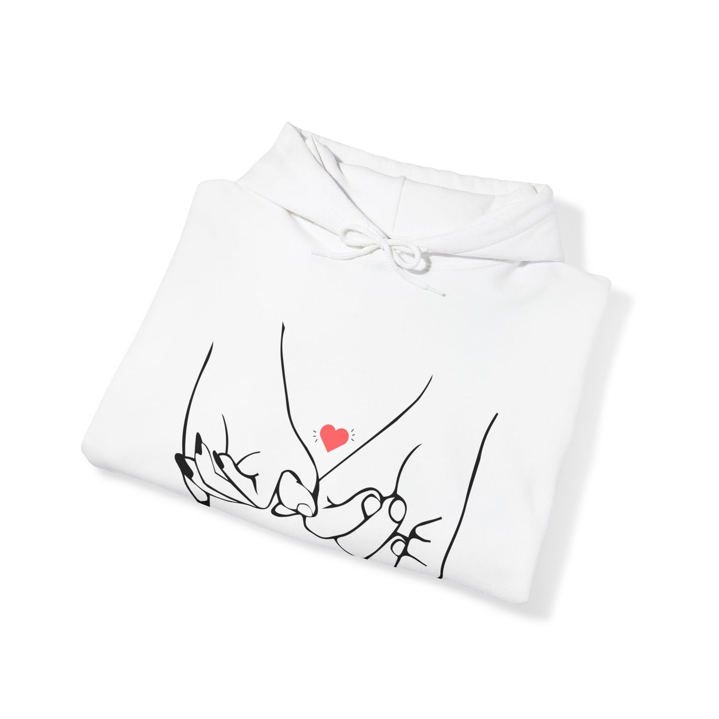 Hearts with Couple's Hand Printed Unisex Heavy Blend™ Hooded Sweatshirt