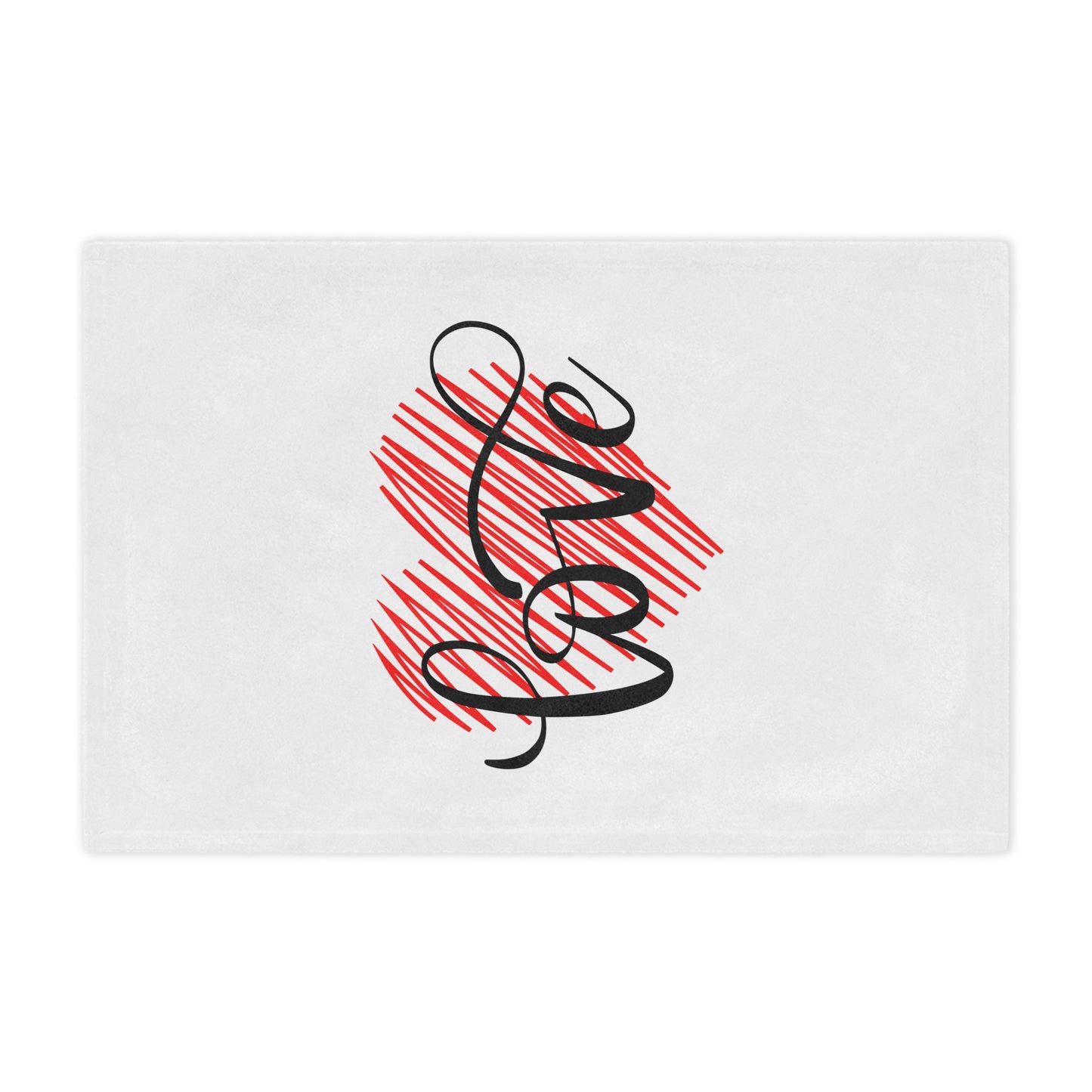 Love inside Heart Printed Valentine Minky Blanket, Black & Red