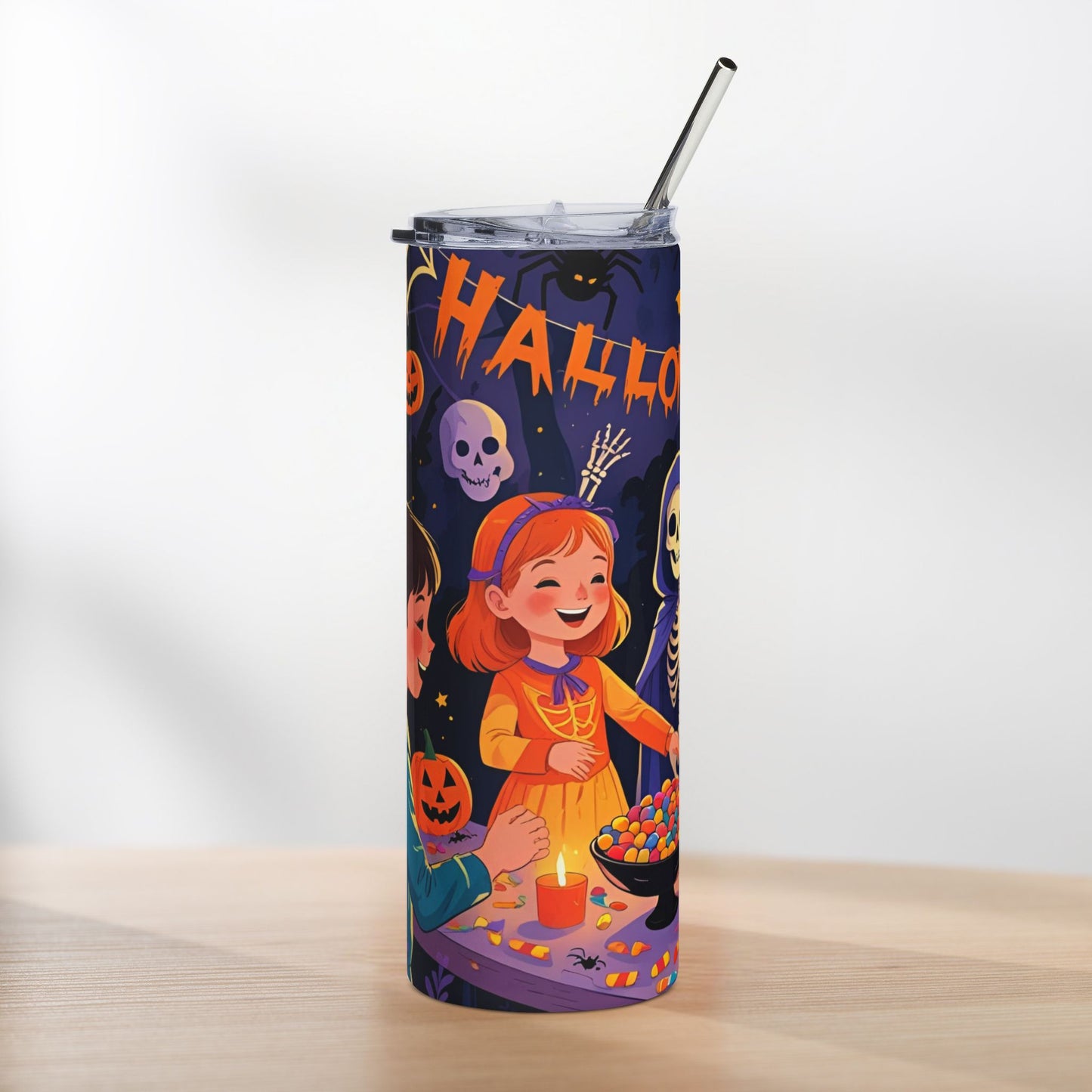 Dancing Skeletons Halloween Tumbler – Festive Candy Party Design