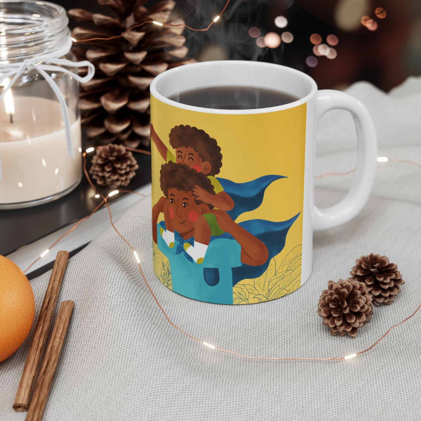 Superhero Dad & Child Mug – Father’s Day Gift, Everyday Hero Coffee Cup, 11oz & 15oz