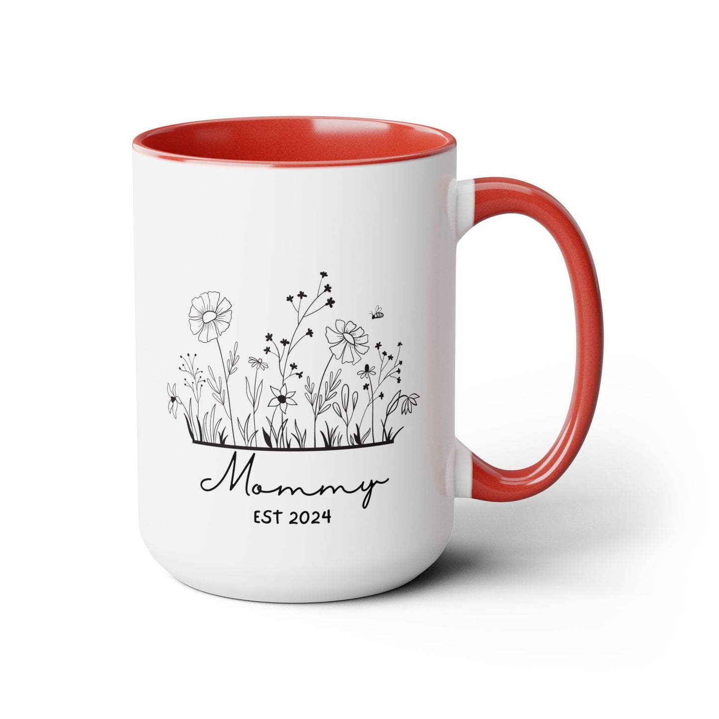 Mommy EST Ceramic Coffee Mug – Personalized Mom Gift, 15oz