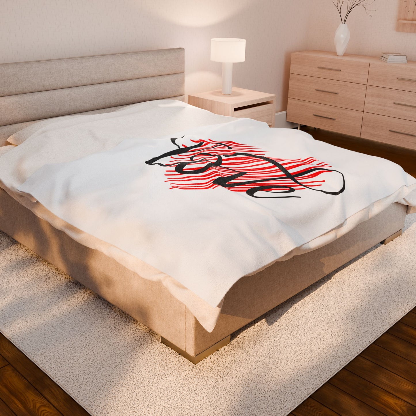 Love Inside Heart Printed Velveteen Plush Blanket for Valentine