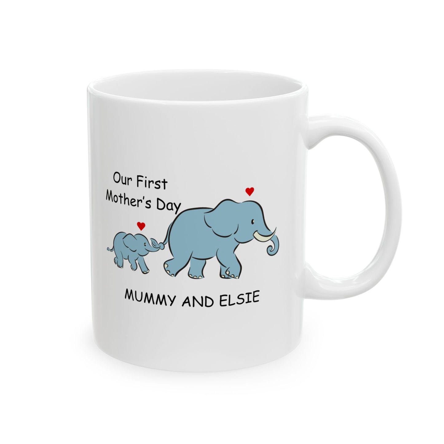 Mummy & Child Personalized Elephant Mug – First Mother’s Day Gift, 11oz