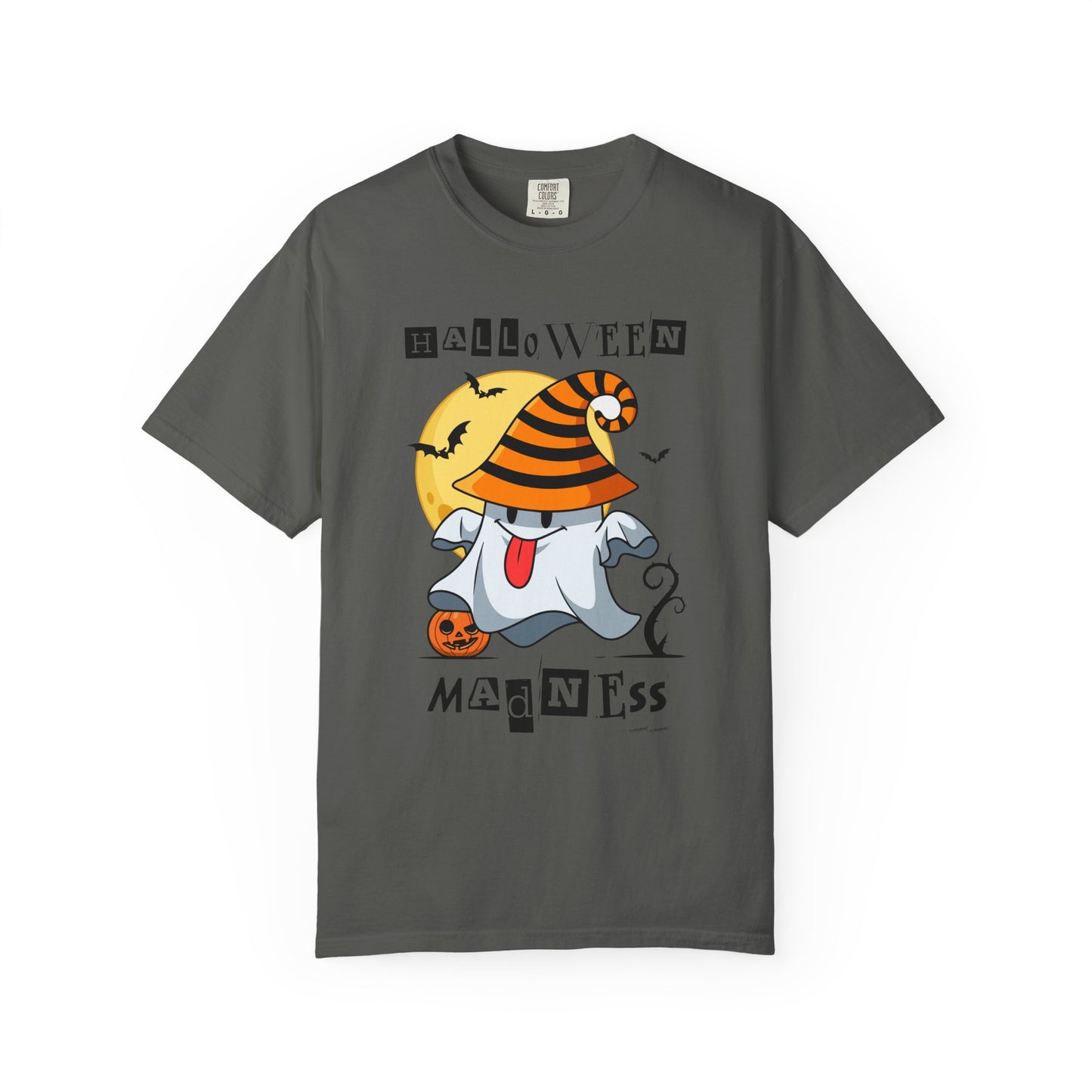 Halloween Madness Tee – Ghostly Grins Under Witchy Skies!