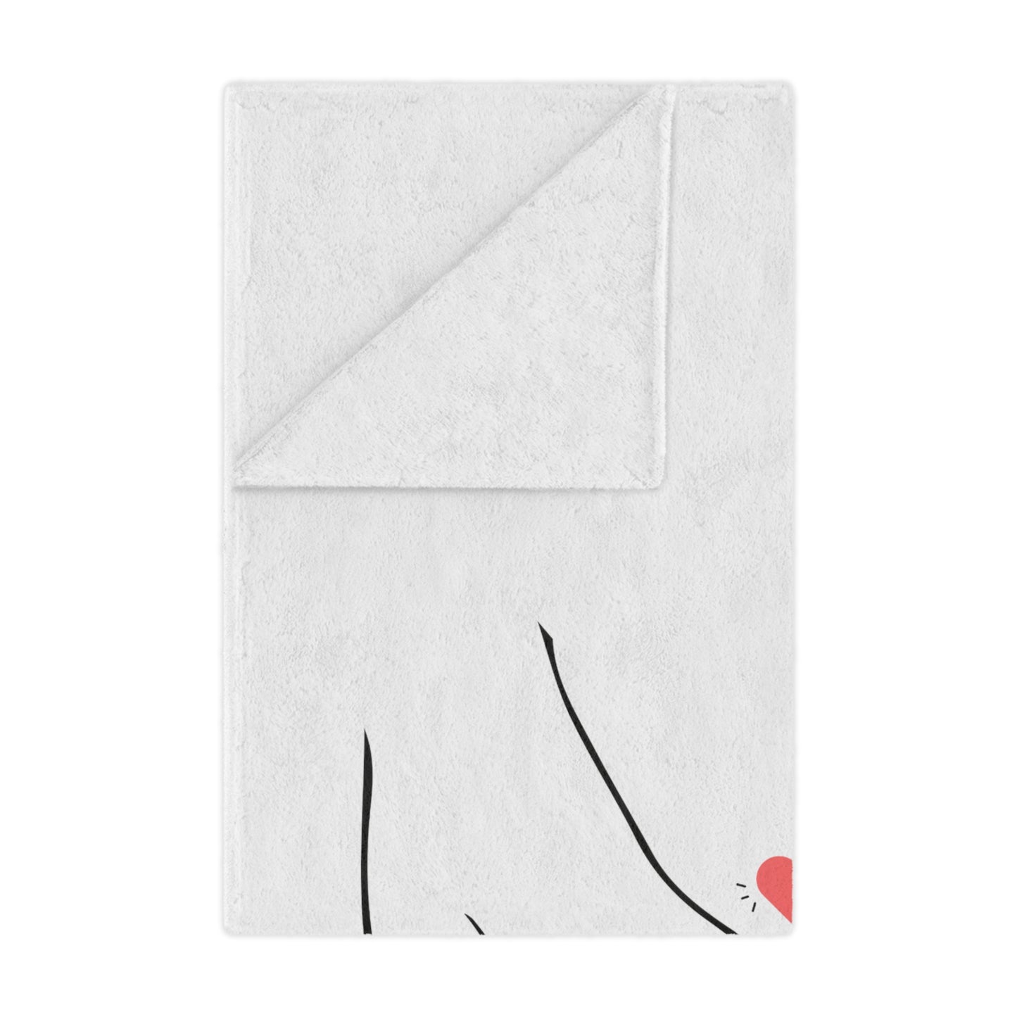 Couple's Hand with Love You Printed Valentine Minky Blanket