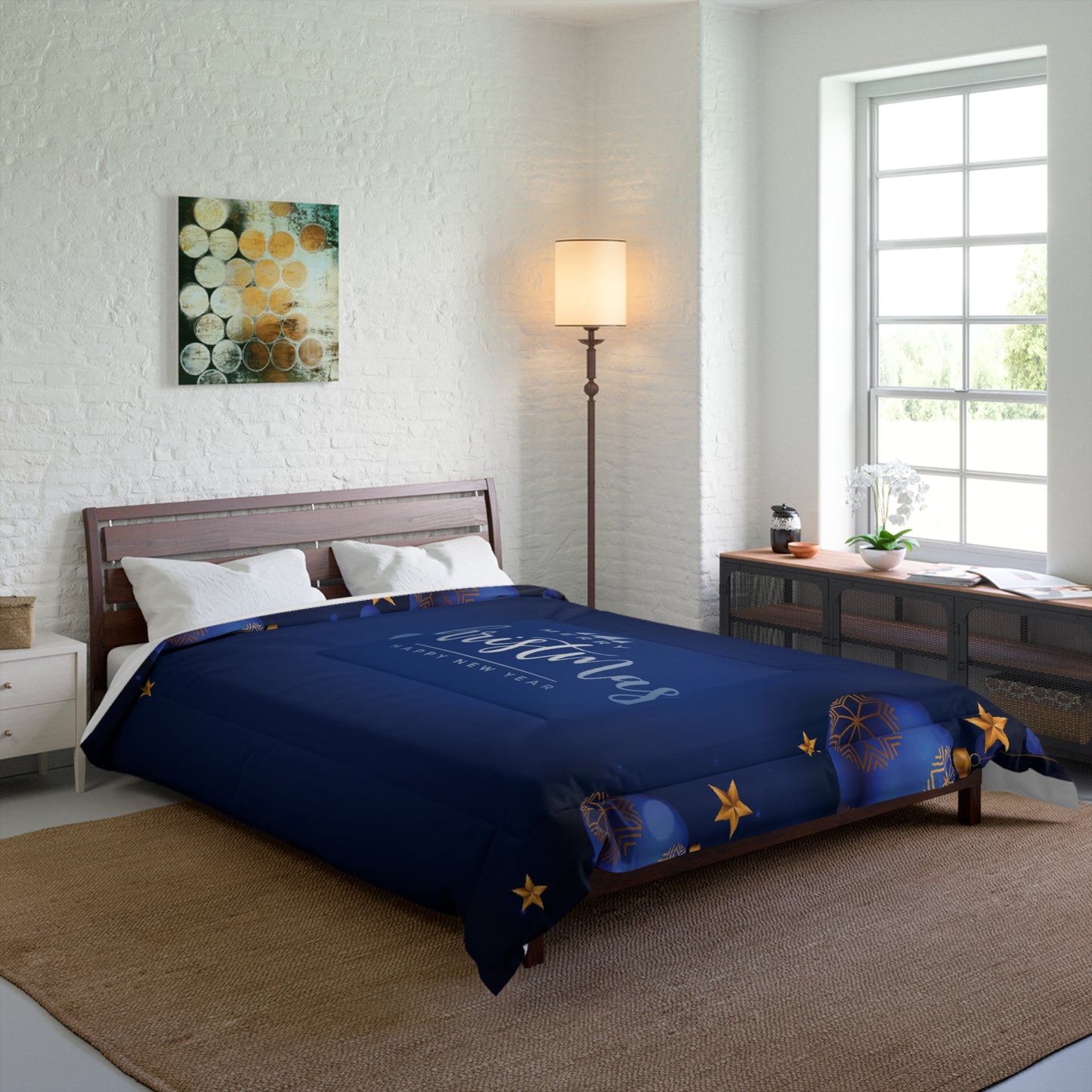 Dark Blue Christmas Comforter