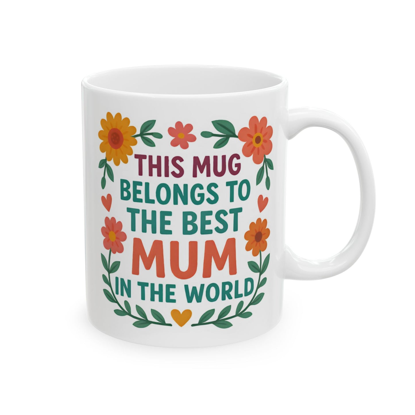 Mother’s Day Ceramic Mug – 'Best Mum in the World' 11oz Coffee Cup | Thoughtful Gift for Mom’s Birthday or Appreciation