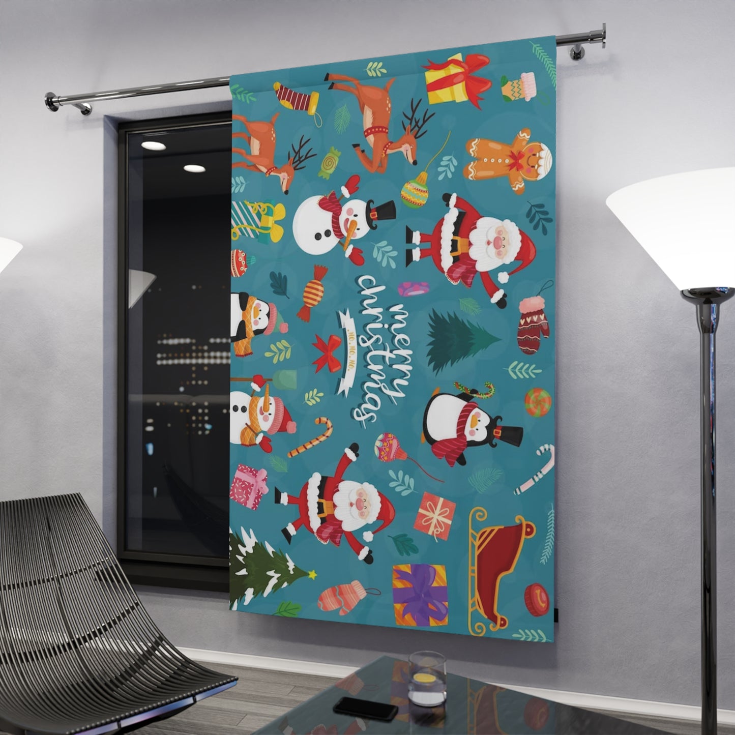 Christmas Window Curtains (1 Piece)