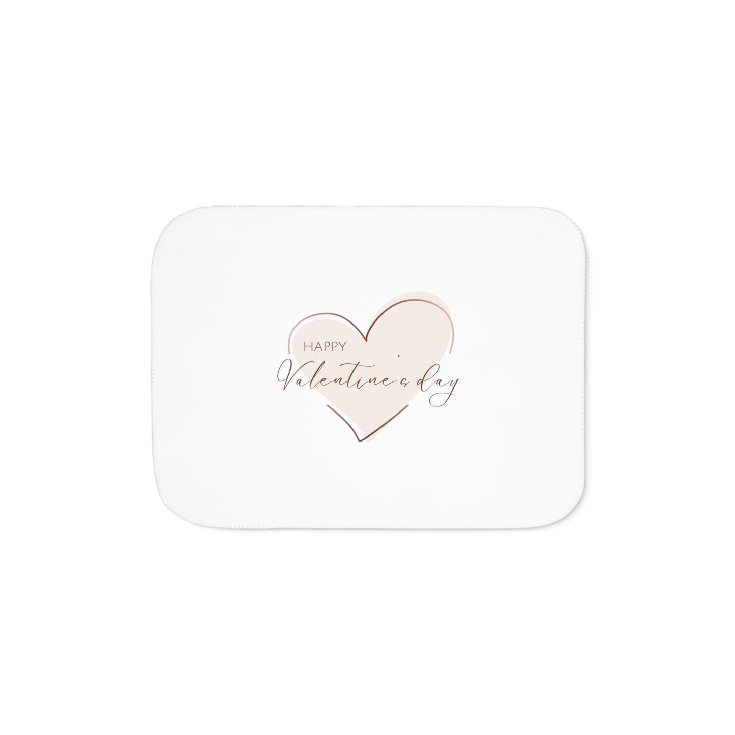 Happy Valentine Inside Heart Printed Sherpa Blenket for Valentine Day