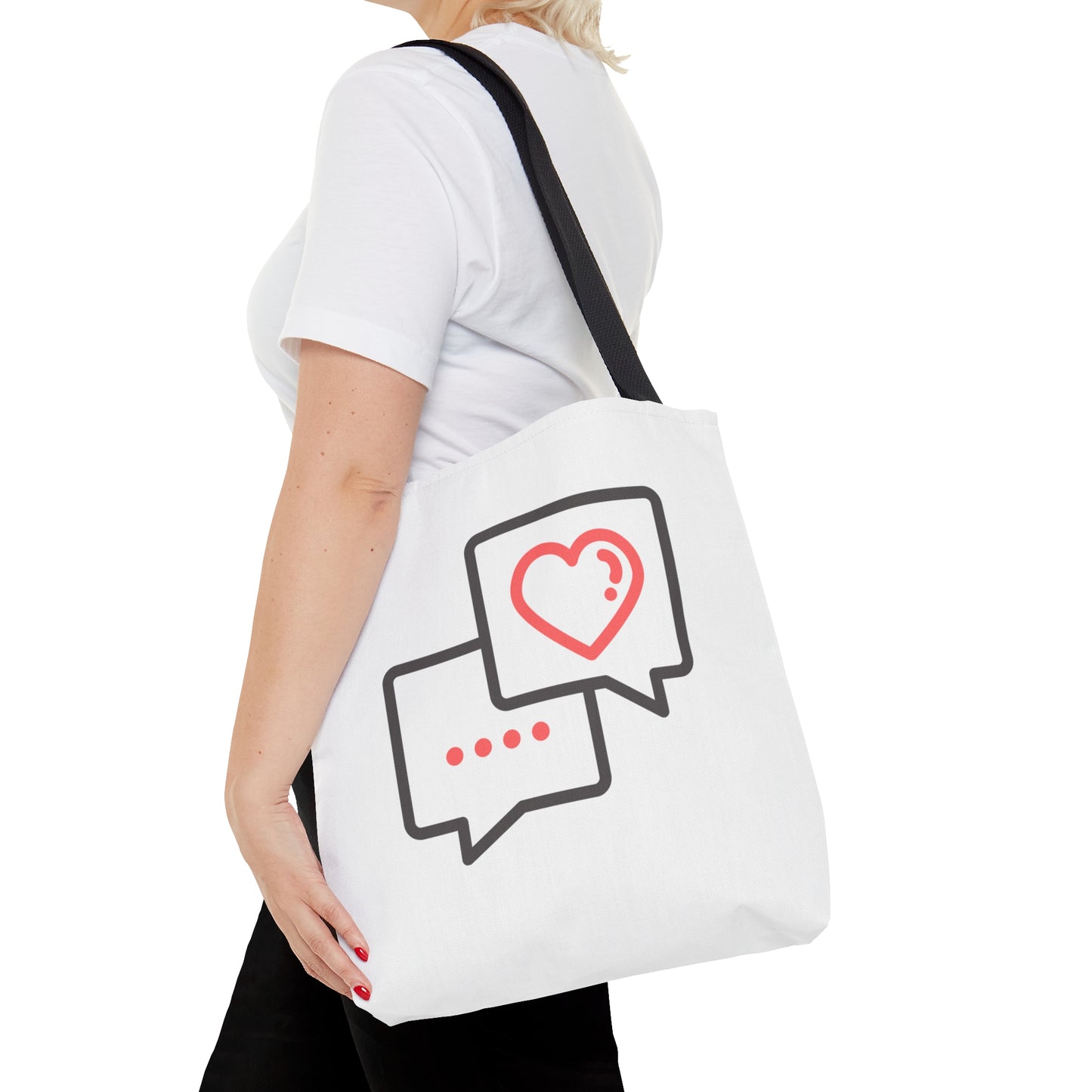 Messege from Heart Printed Tote Bag, Valentine's Tote Bag