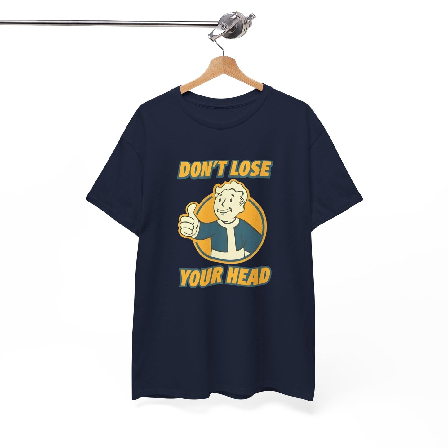 Fallout Vault Boy T-Shirt – “Don’t Lose Your Head” Graphic Tee, Gamer Shirt