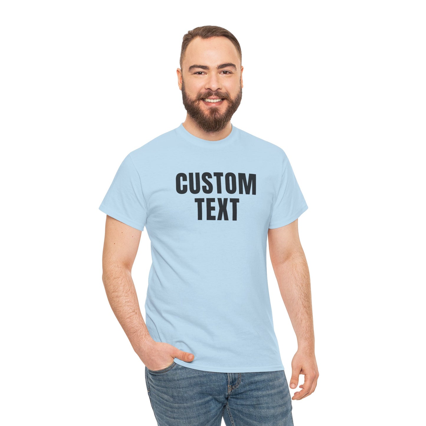 Custom Text T-Shirt – Personalized White Lettering Tee for Men & Women