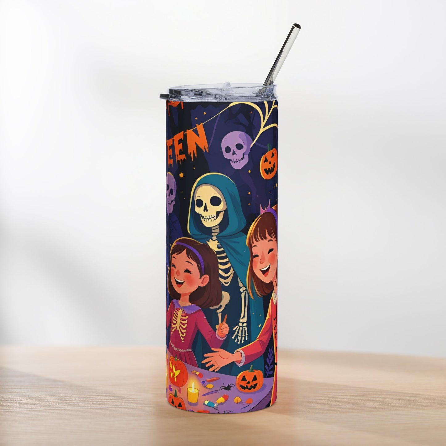 Dancing Skeletons Halloween Tumbler – Festive Candy Party Design