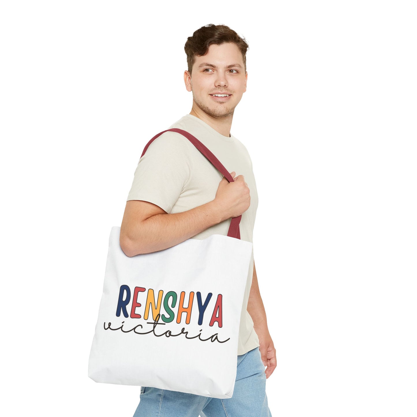 Personalized Name Tote Bag – Colorful Custom Design with Script Font