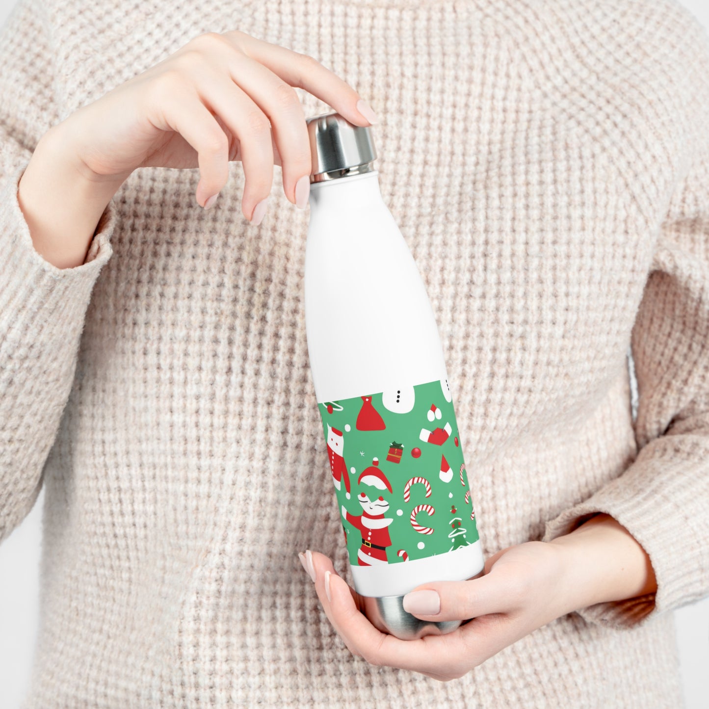 Christmas 20oz Insulated Stainless Steel Water Bottle – Double Wall Hot & Cold Travel Flask