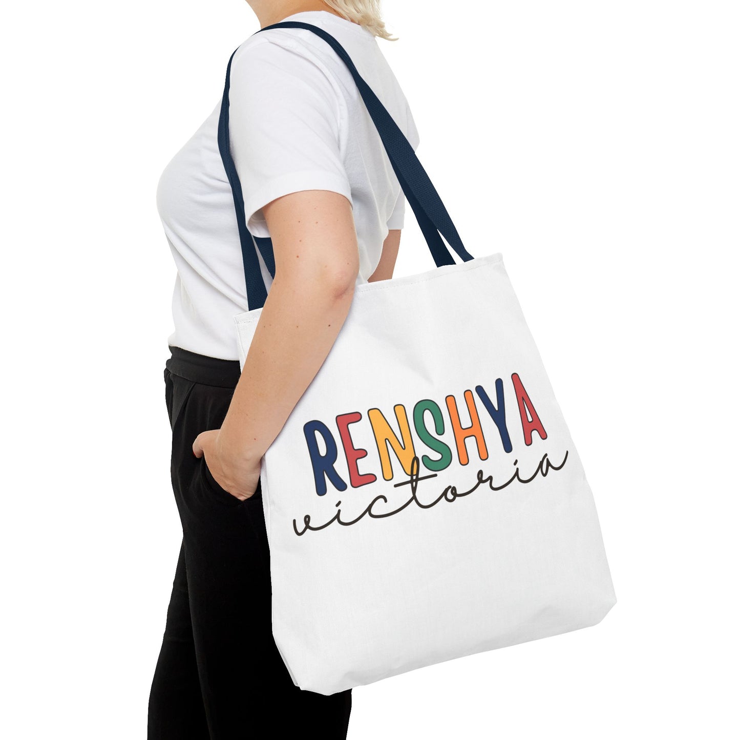 Personalized Name Tote Bag – Colorful Custom Design with Script Font