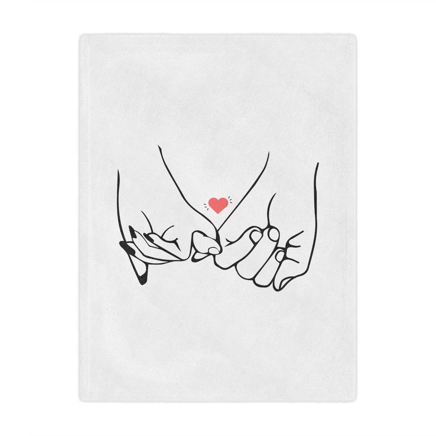 Couple's Hand Printed Velveteen Minky Blanket for Valentine