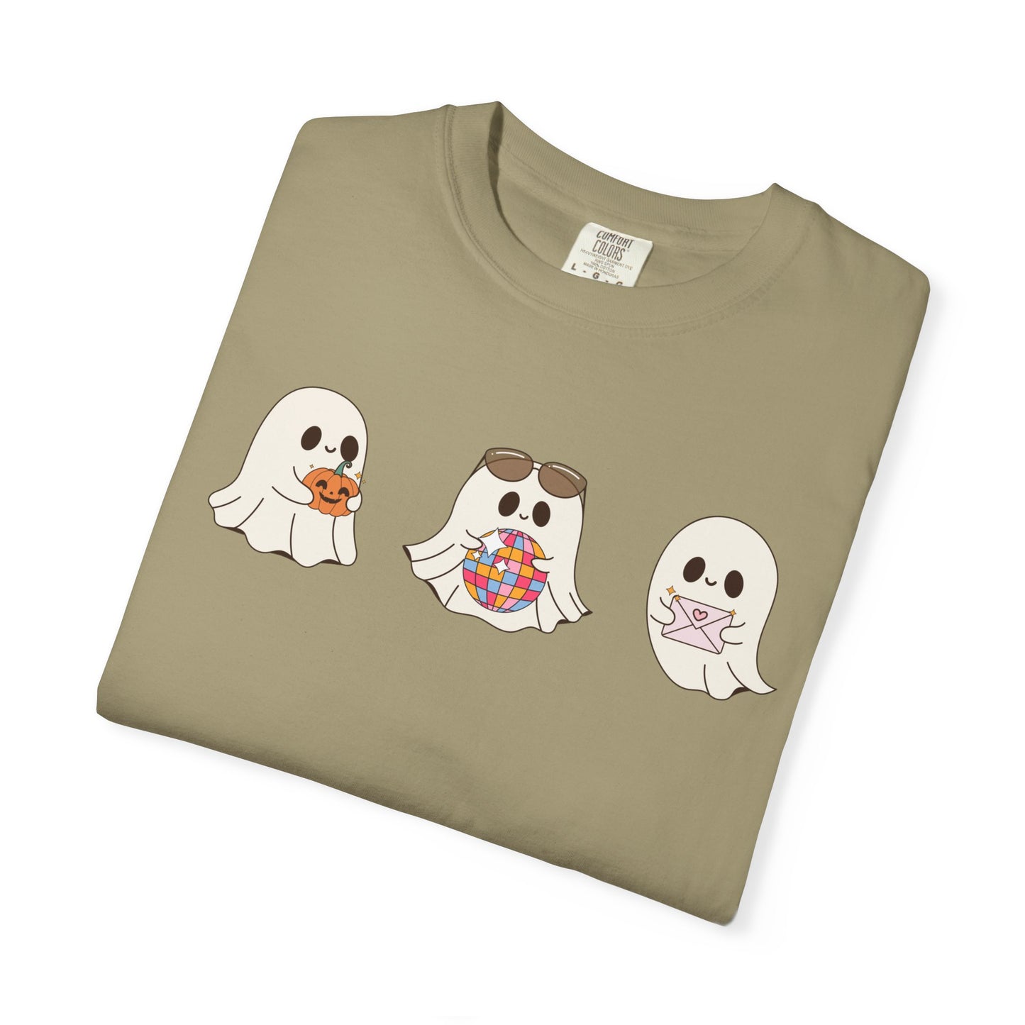 Three Cute Ghosts with Pumpkin, Trick or Treat Party Outfit – October Holiday Shirt