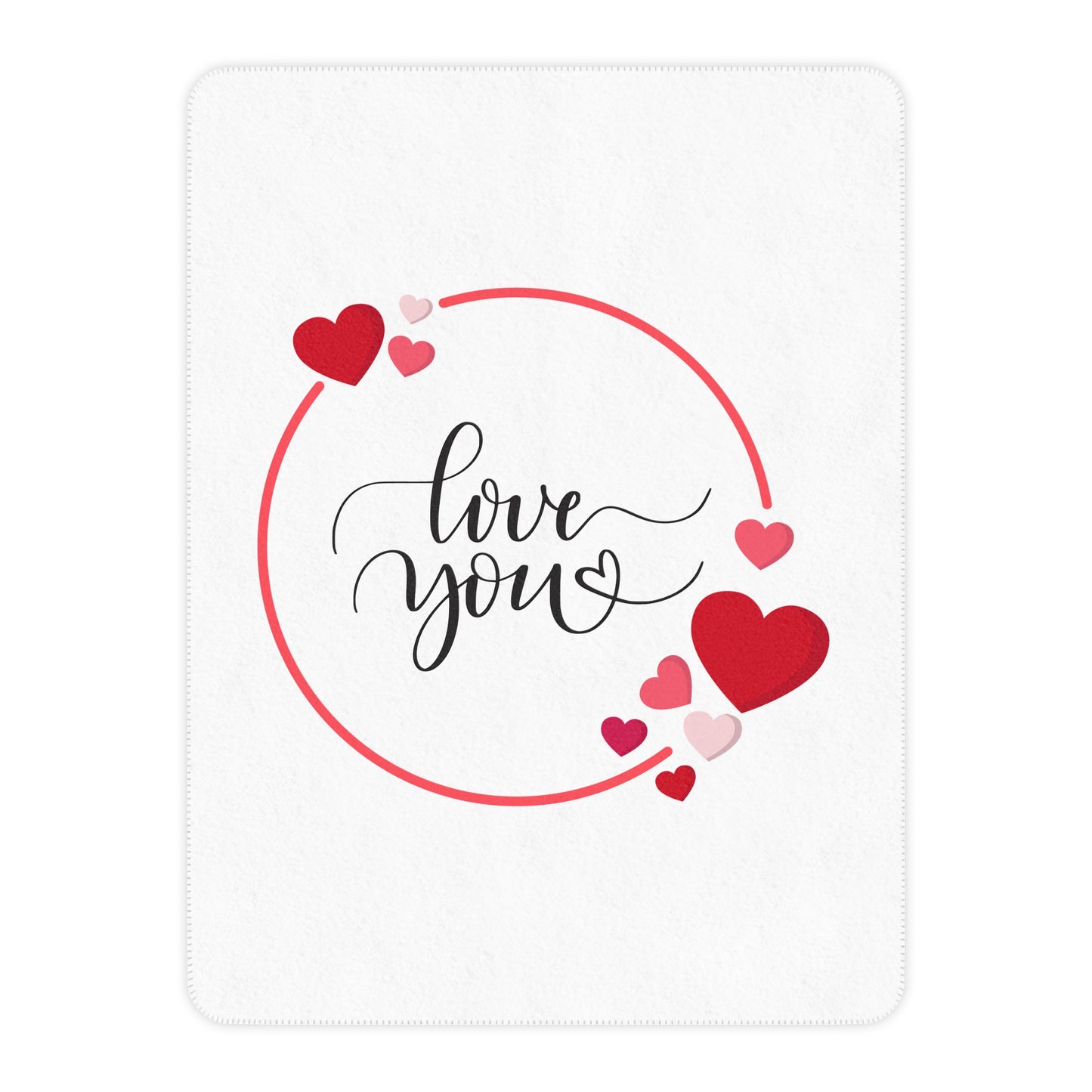 Love You Printed Tan Sherpa Blanket for Valentines