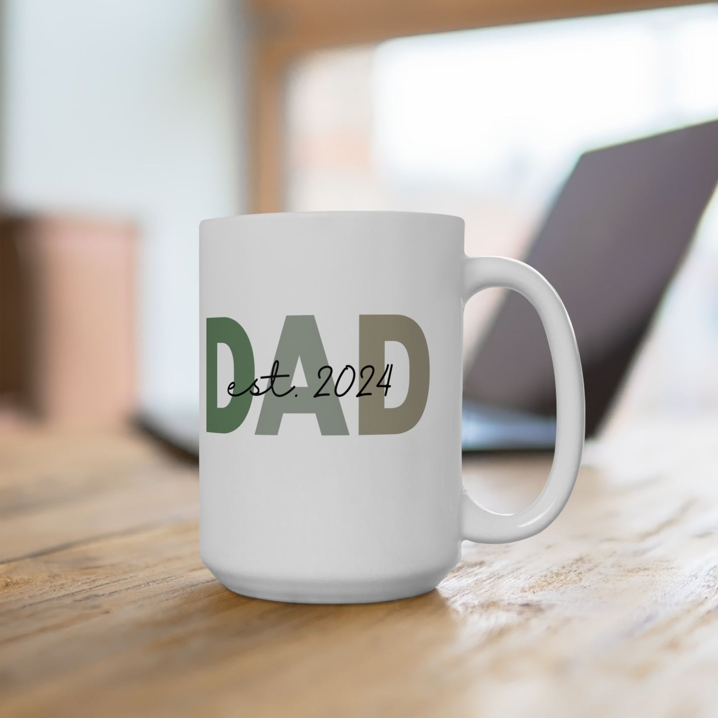 DAD est. Mug – New Dad Coffee Cup, First Father’s Day Gift, 11oz & 15oz