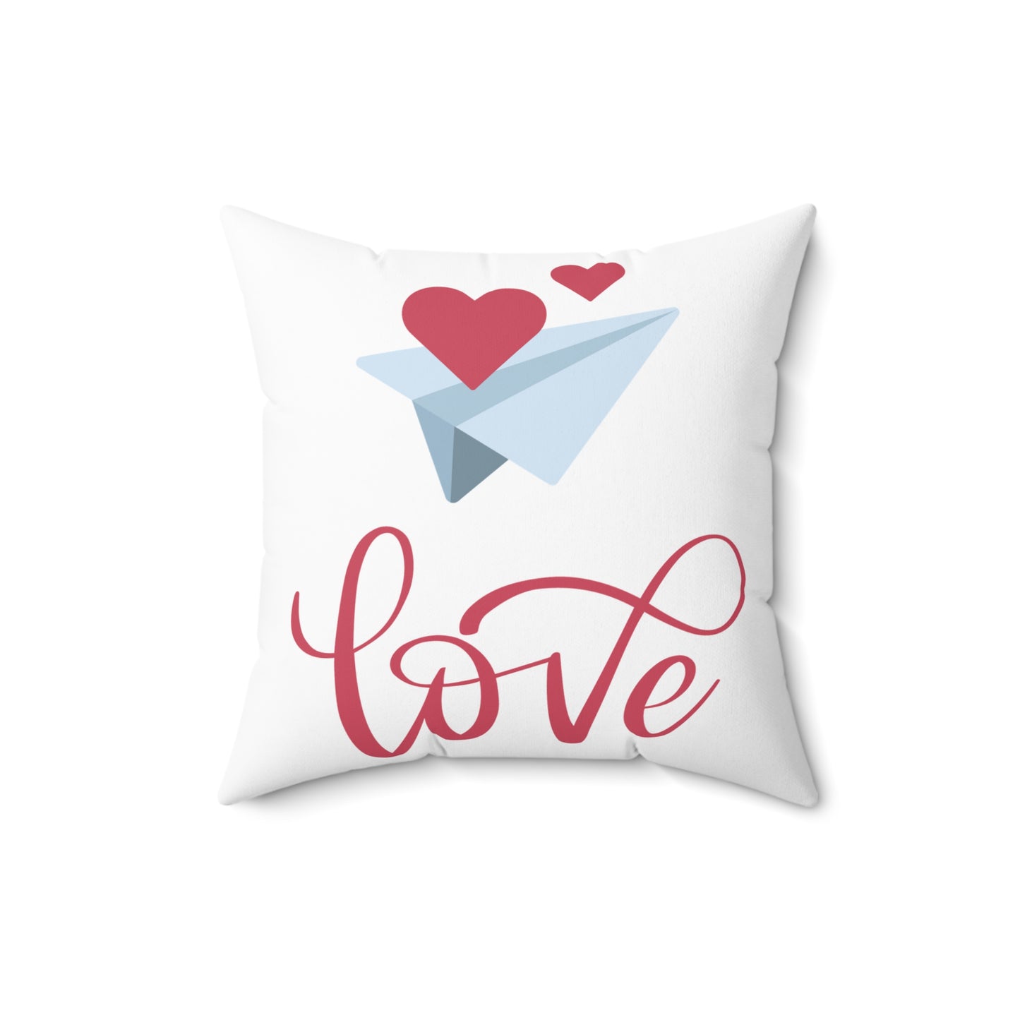 Love Paper Airplane Decorative Pillow – Double-Sided Print, Indoor Accent